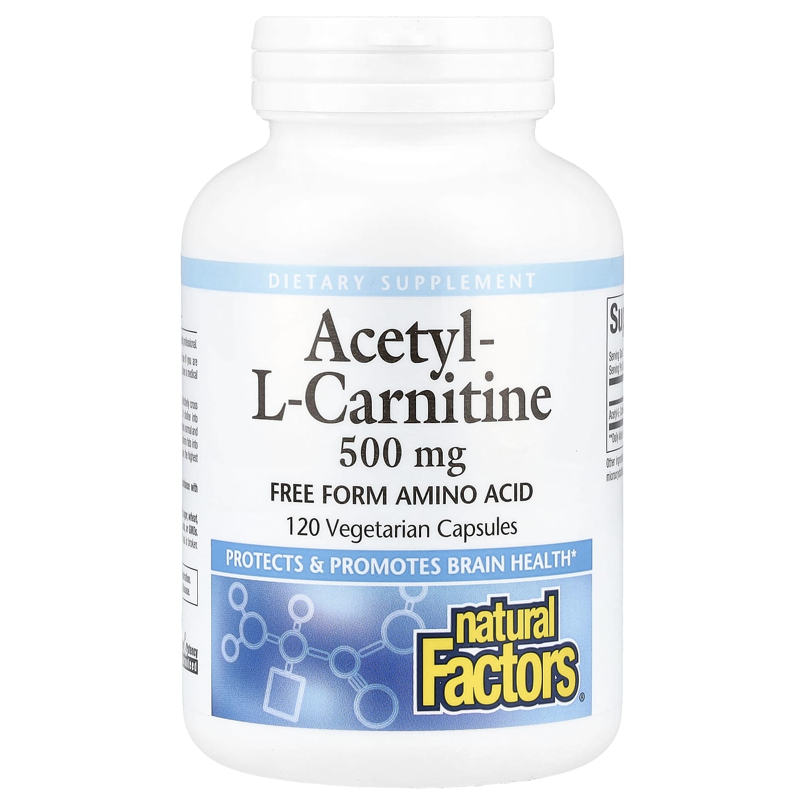 Natural Factors, Acetyl-L-Carnitine, 500 mg, 120 Vegetarian Capsules - B00DR28EN8