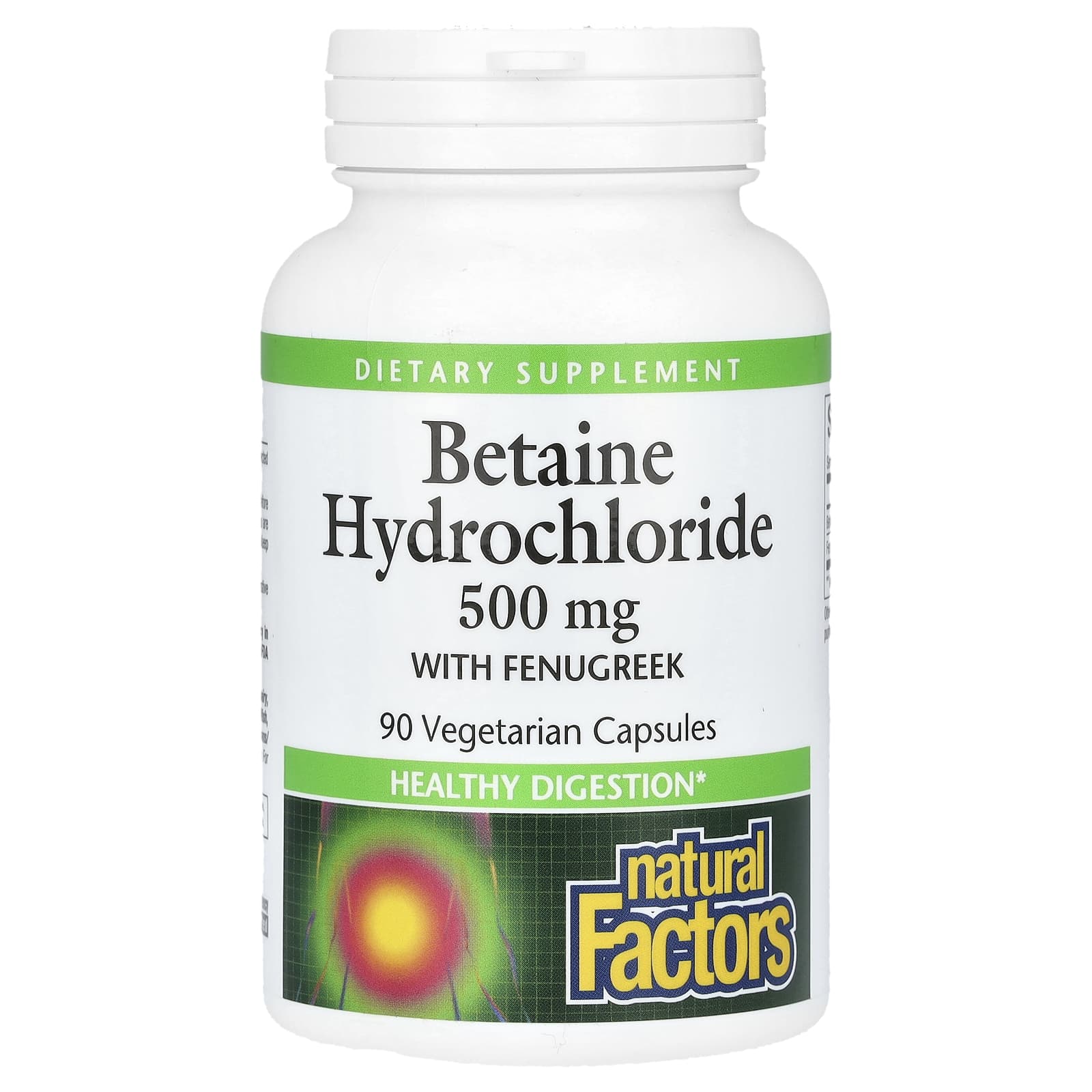 Natural Factors, Betaine Hydrochloride with Fenugreek, 500 mg, 90 Vegetarian Capsules - B000Z91SP2