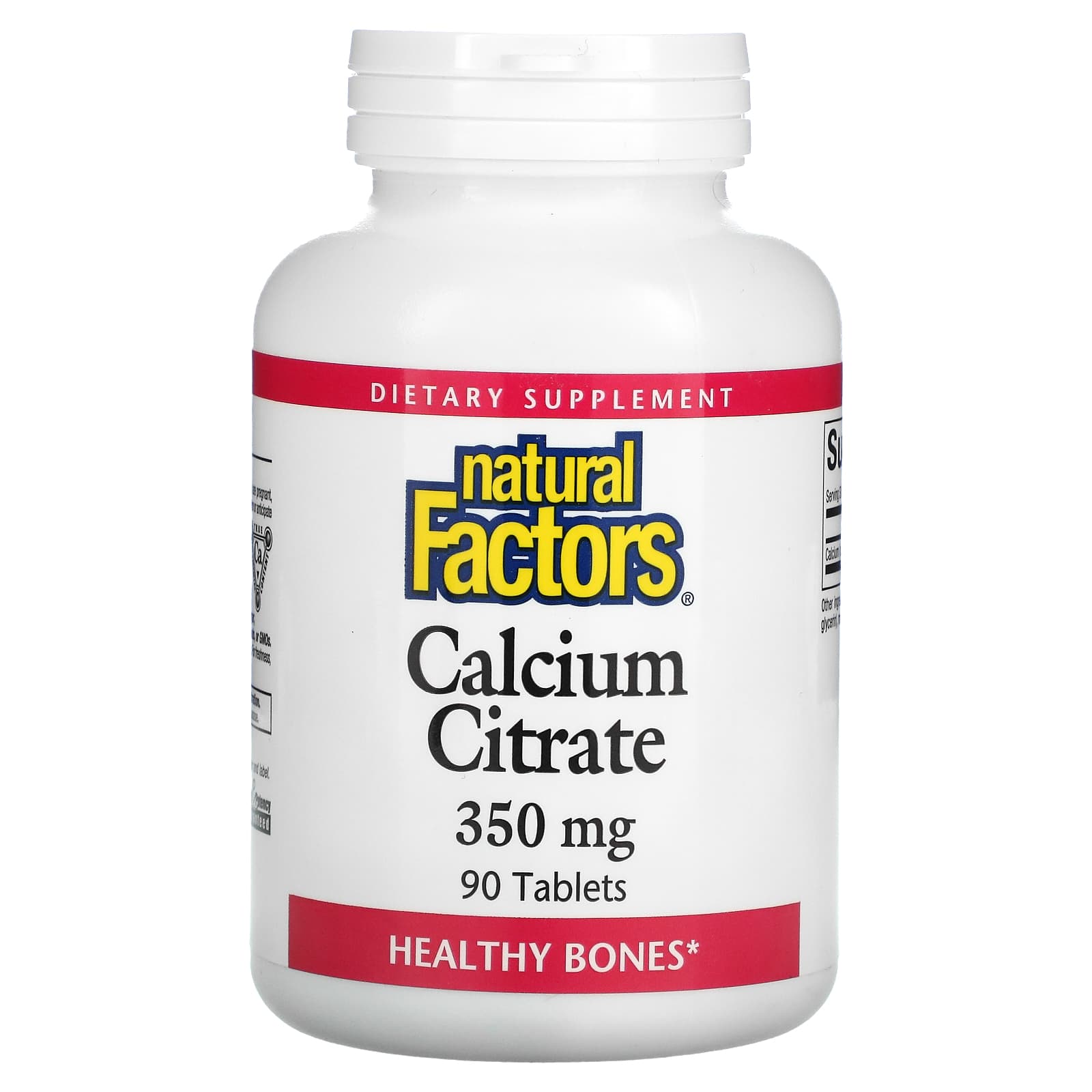 Natural Factors, Calcium Citrate, 350 mg, 90 Tablets - B005XEEEHS
