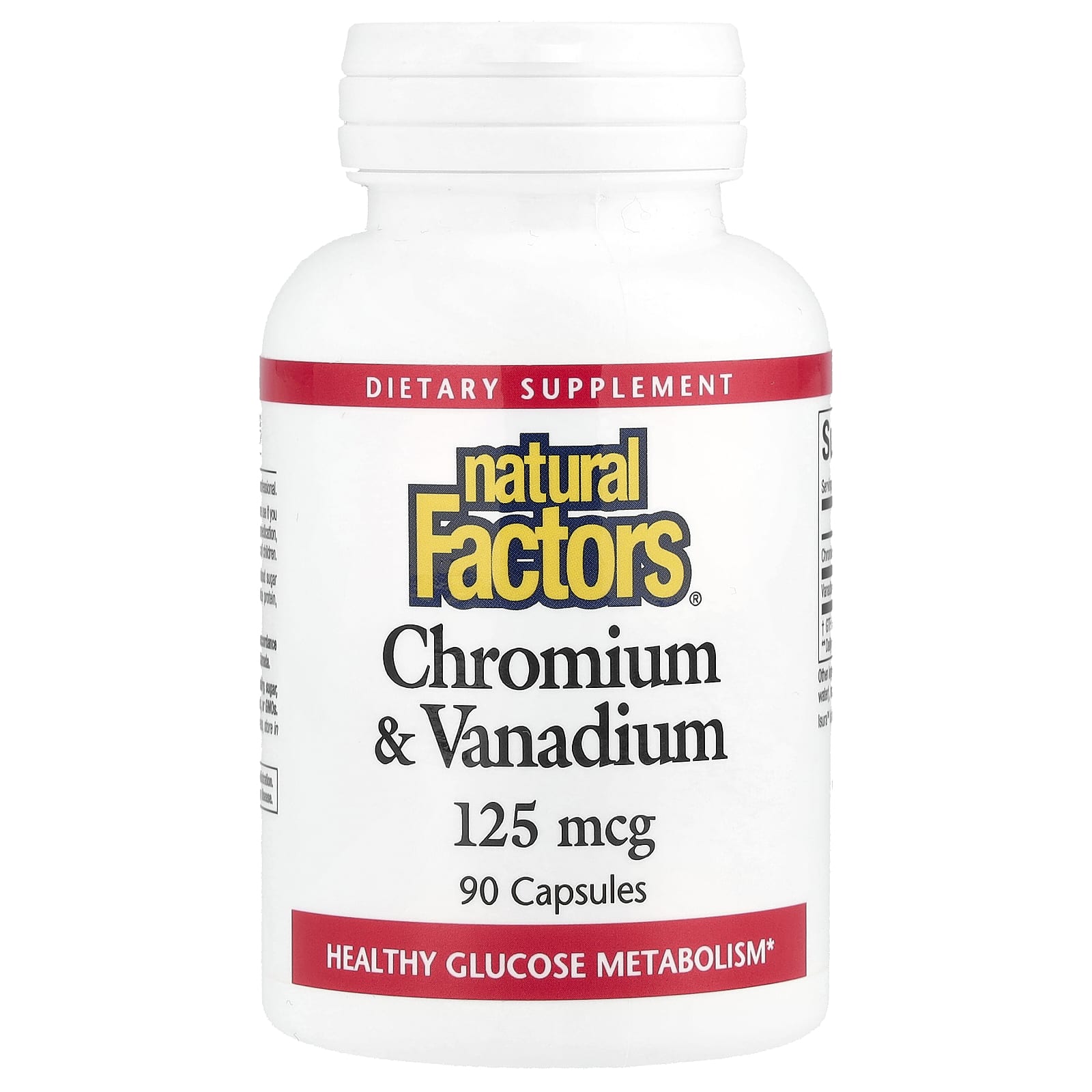 Natural Factors, Chromium & Vanadium, 125 mcg, 90 Capsules - B00028M972