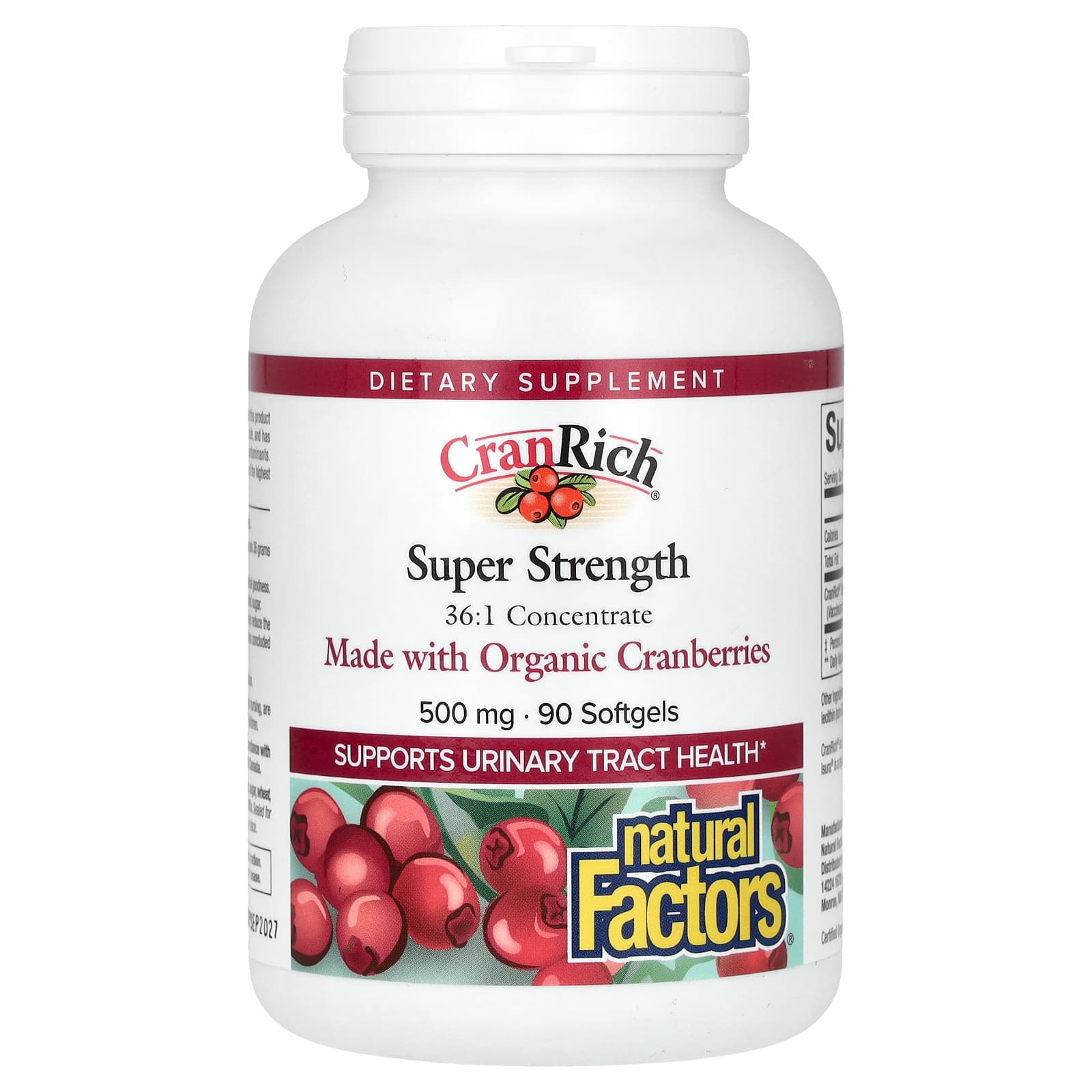 Natural Factors, CranRich, Super Strength, 500 mg, 90 Softgels - B005P0XDFY