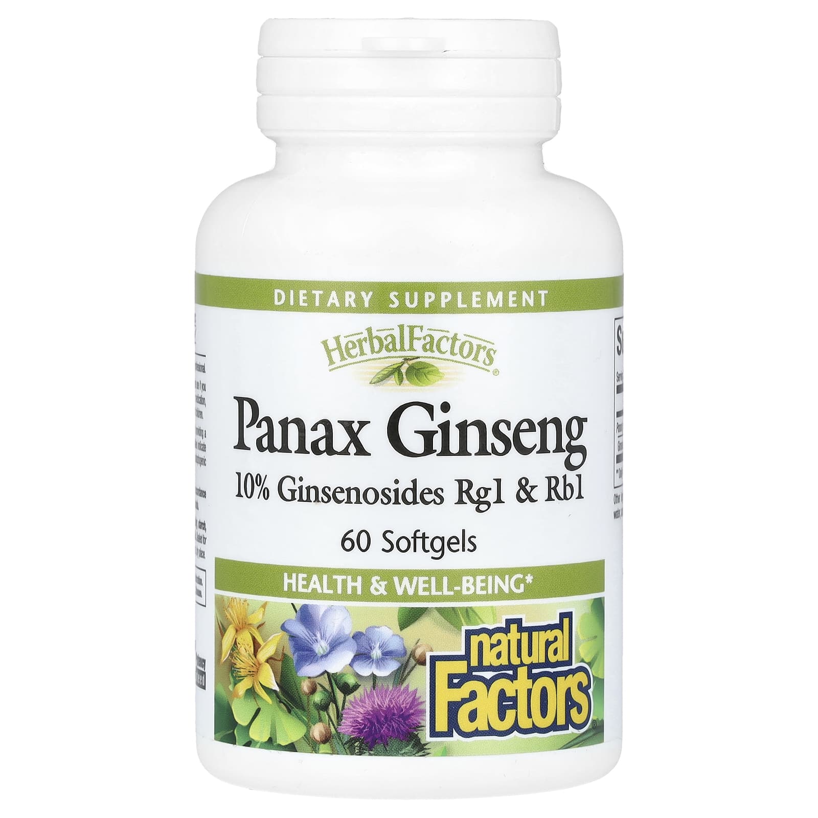 Natural Factors, HerbalFactors, Panax Ginseng, 60 Softgels - B00028P7CG