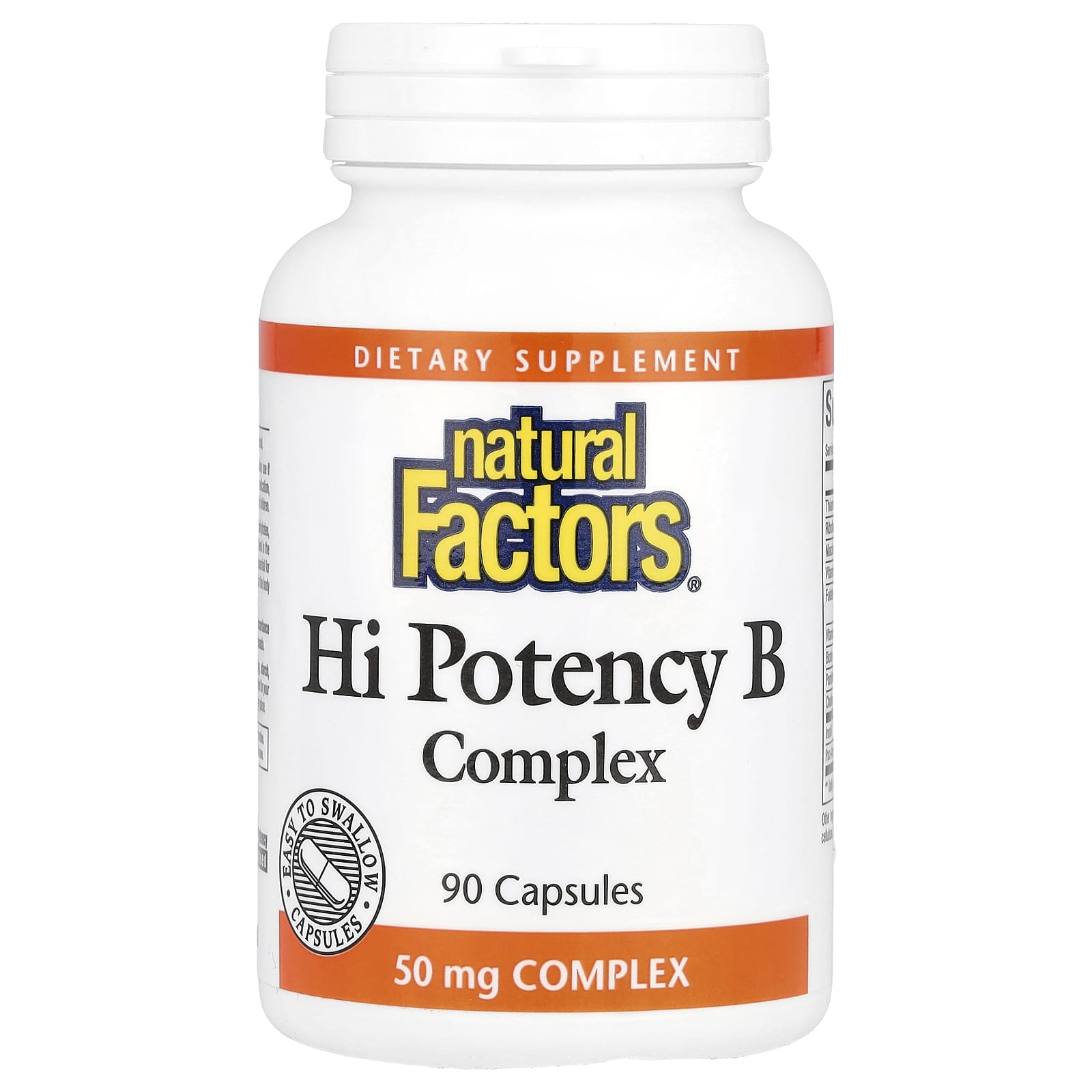 Natural Factors, Hi Potency B Complex, 90 Capsules - B00H7K2SRO