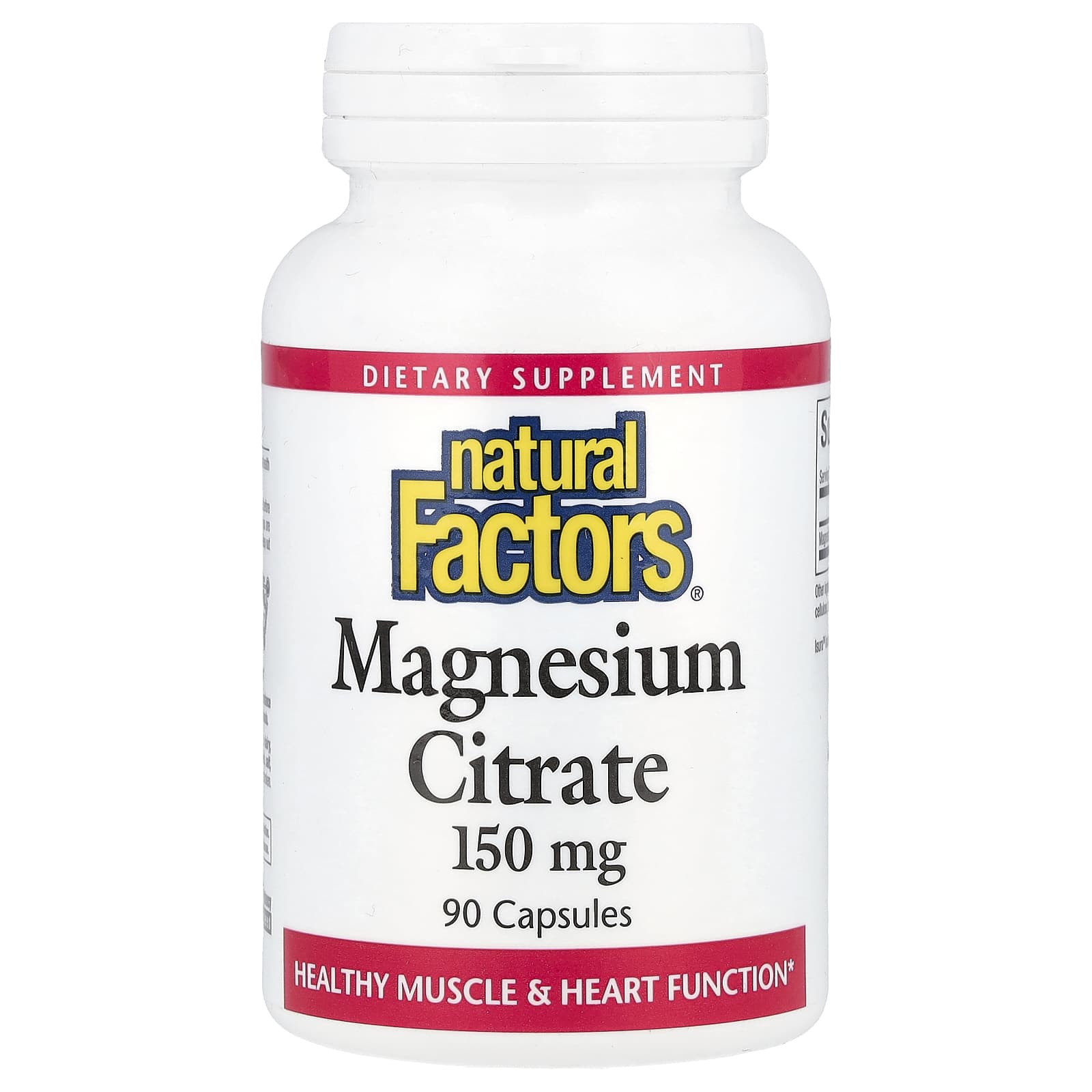 Natural Factors, Magnesium Citrate, 150 mg, 90 Capsules - B009K5KV5A