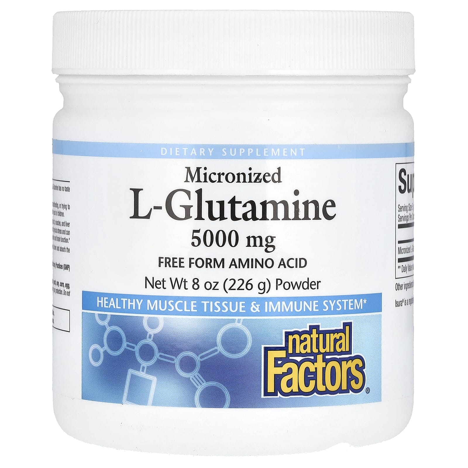 Natural Factors, Micronized L-Glutamine Powder, 8 oz (226 g) - B00DUHF7Y4