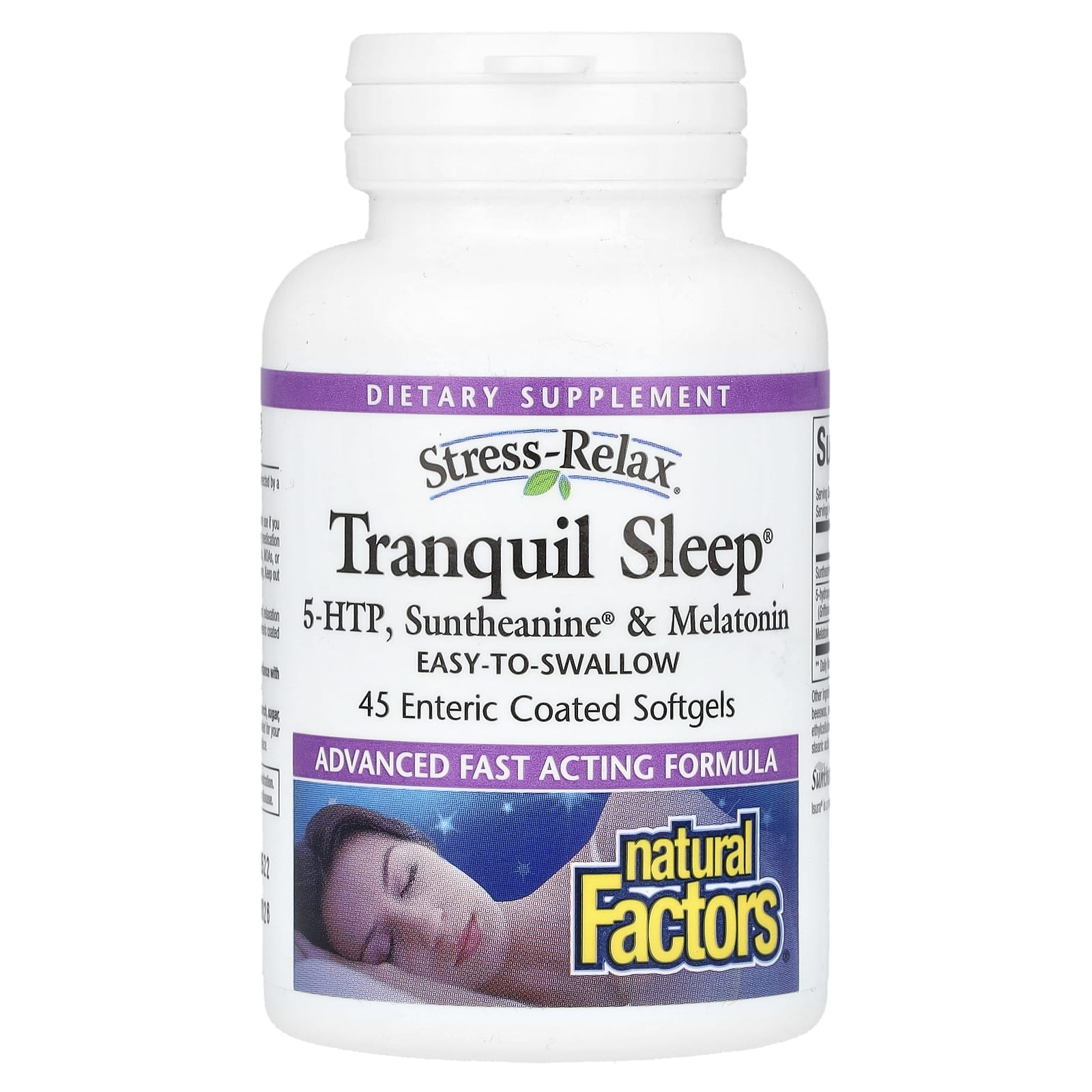 Natural Factors, Stress-Relax, Tranquil Sleep, 45 Enteric Coated Softgels - B00CJ71I7Q