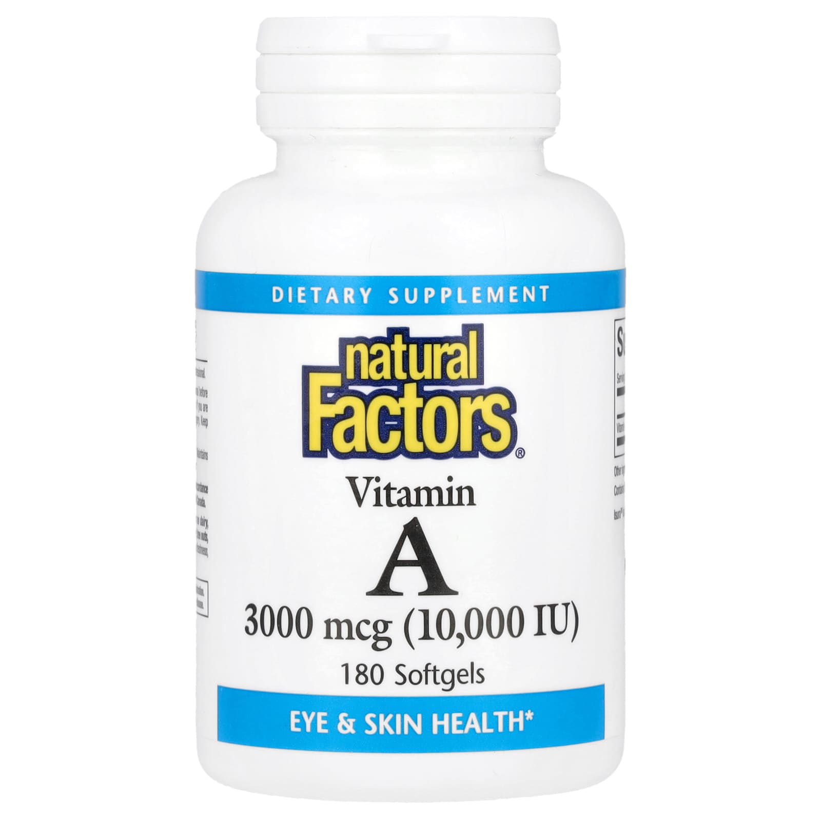 Natural Factors, Vitamin A, 3,000 mcg (10,000 IU), 180 Softgels - B071FNZY7S