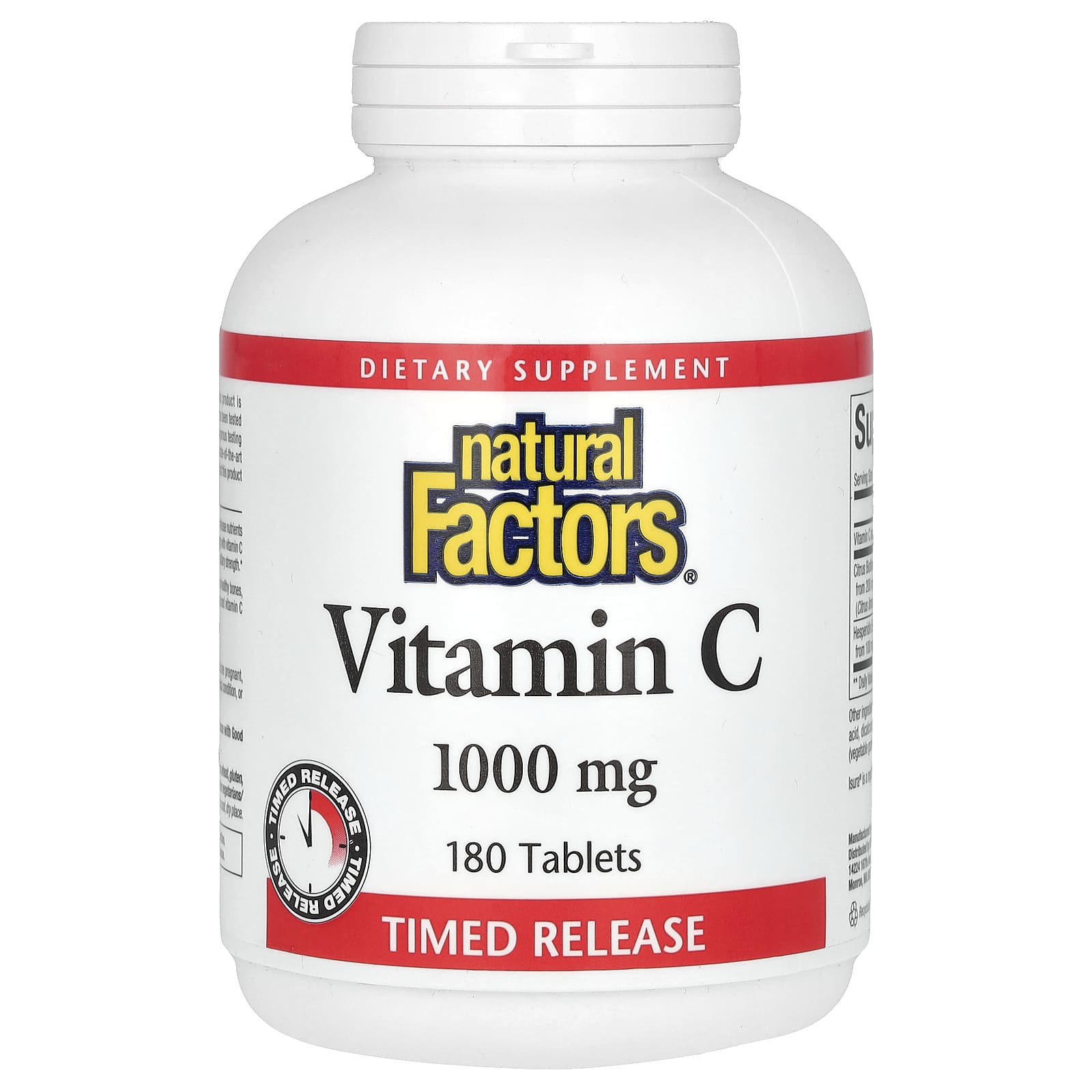 Natural Factors, Vitamin C, Time Release, 1,000 mg, 180 Tablets - B005P0GD56