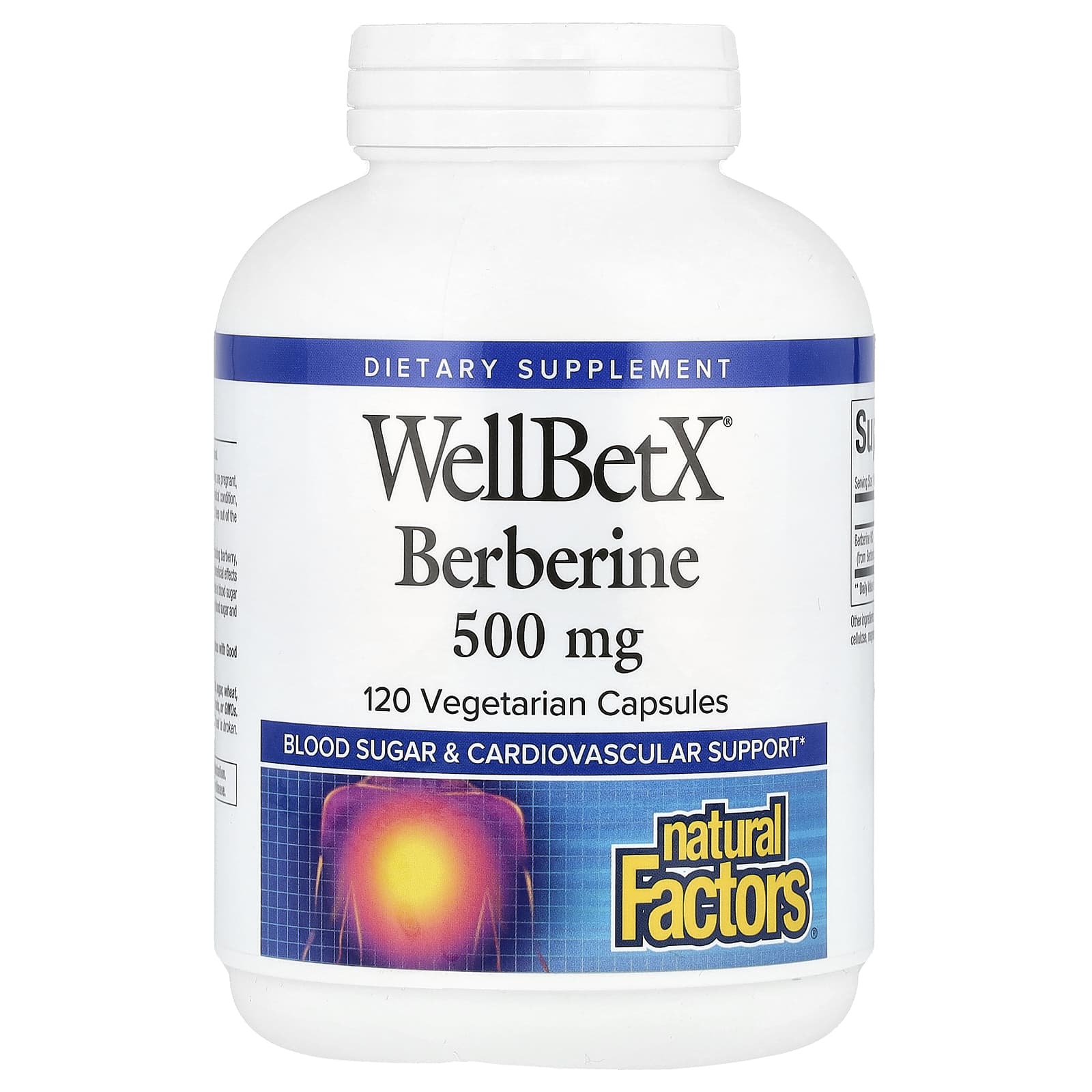 Natural Factors, WellBetX®, Berberine, 500 mg, 120 Vegetarian Capsules - B07F9565LN