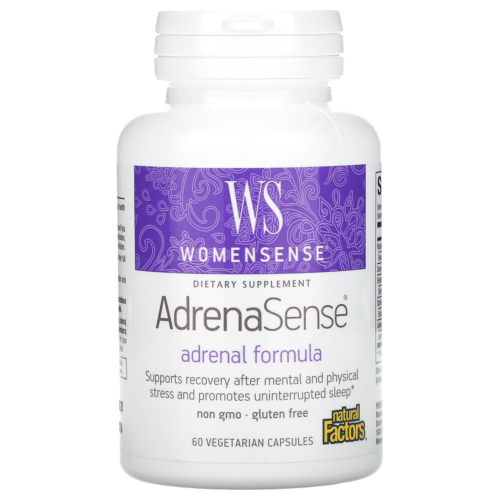 Natural Factors, Womensense, AdrenaSense, Adrenal Formula, 60 Vegetarian Capsules - B0026X6VCU