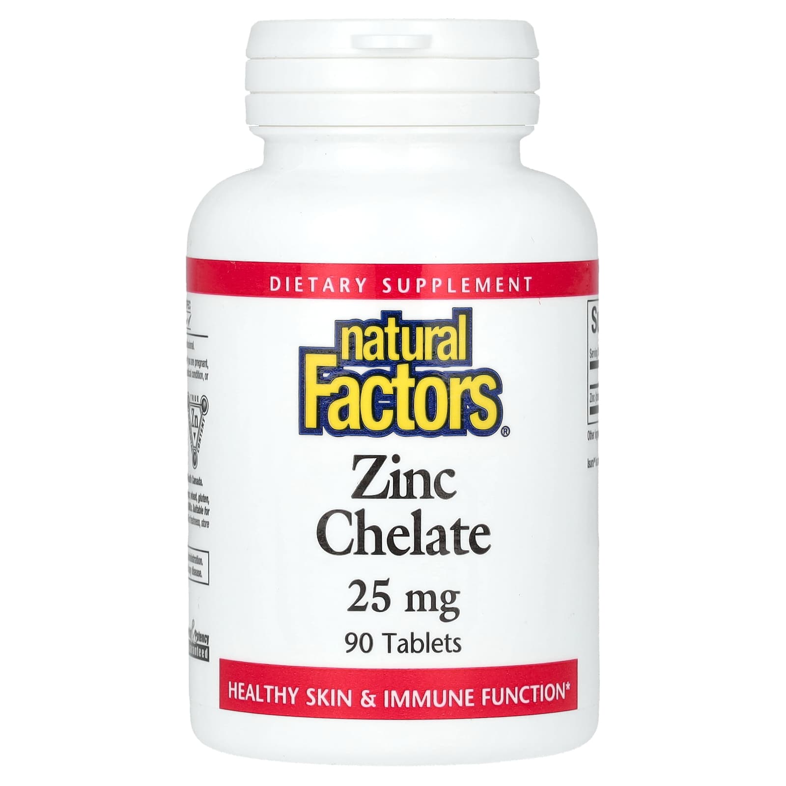 Natural Factors, Zinc Chelate, 25 mg, 90 Tablets - B00028P5MI
