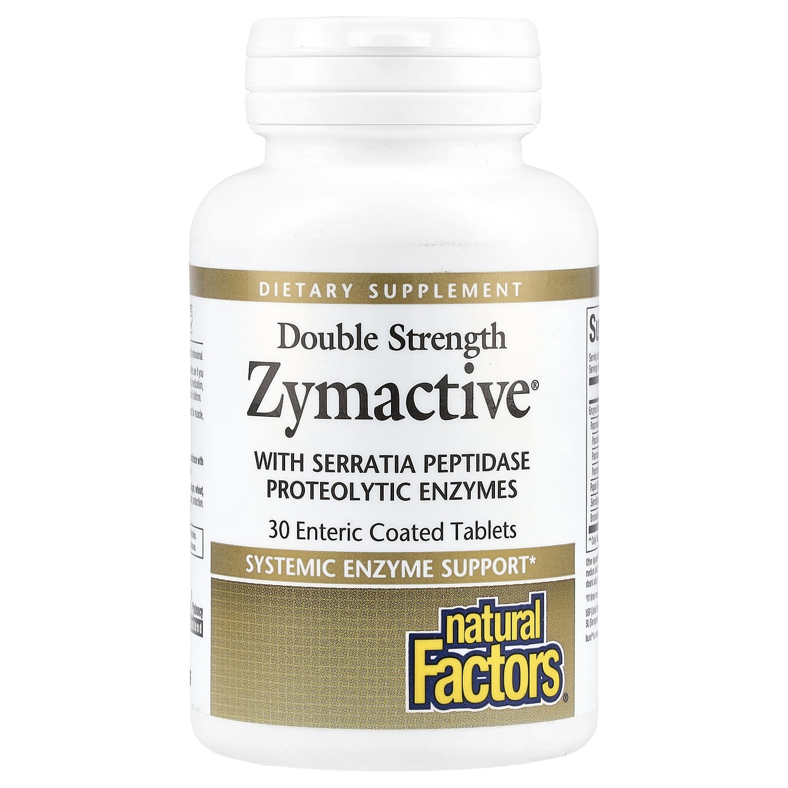 Natural Factors, Zymactive, Double Strength, 30 Enteric Coated Tablets - B00028P8CA