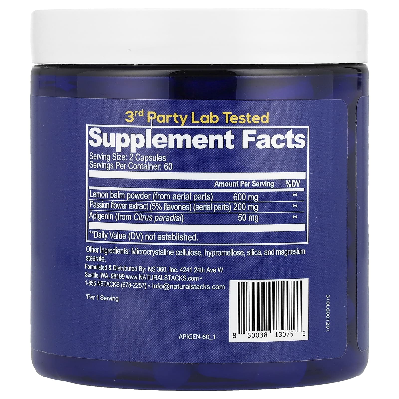 Natural Stacks, Apigenin+, 120 Vegan Capsules - B0CKZHTVS9