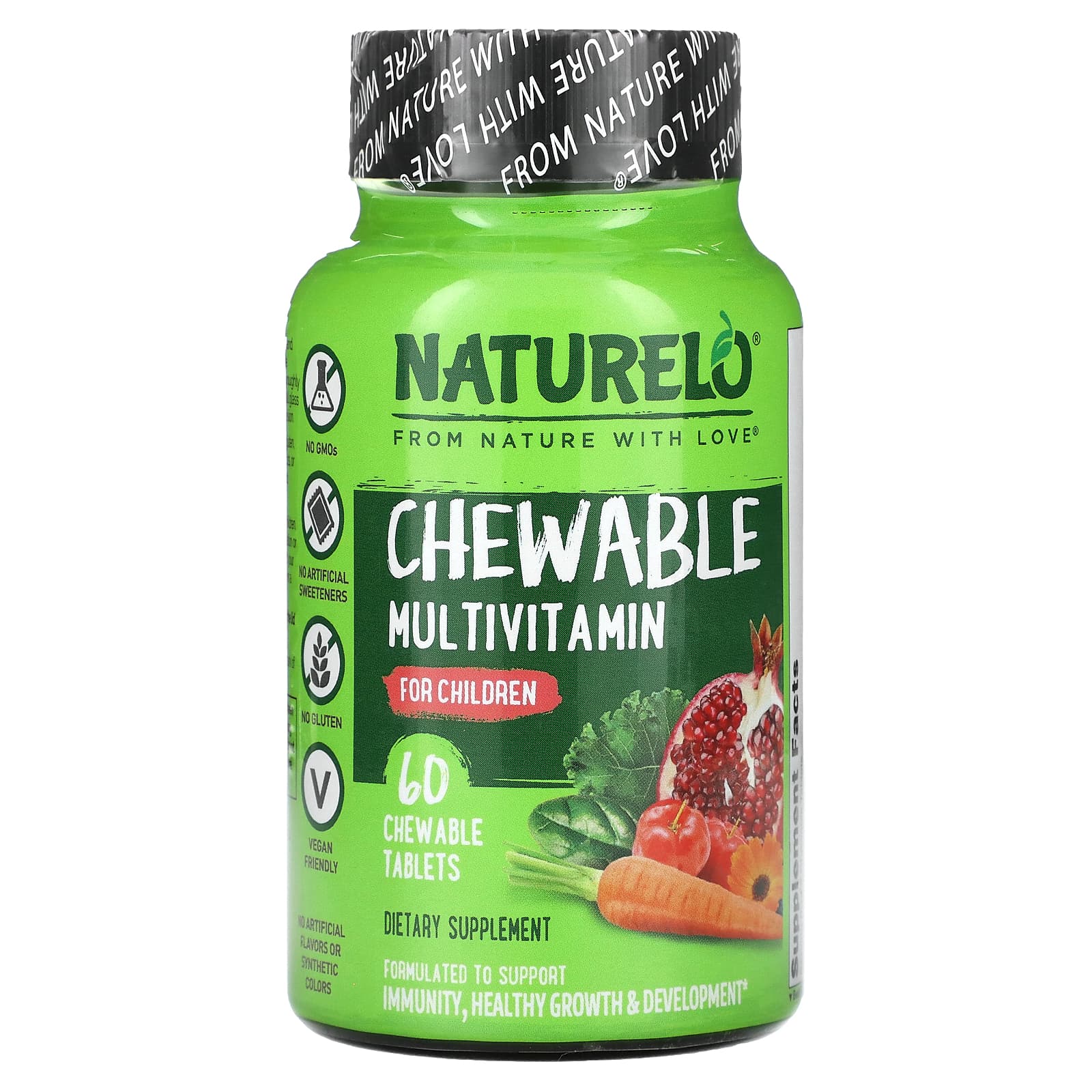 NATURELO, Chewable Multivitamin For Children, 60 Chewable Tablets - B09NL81YTF