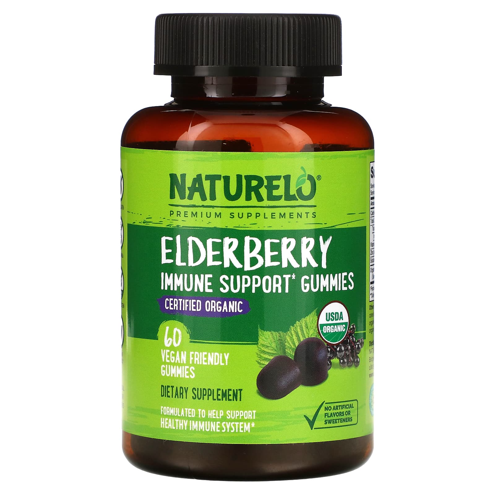 NATURELO, Elderberry, Immune Support Gummies, 60 Vegan Friendly Gummies - B08W23CFV9
