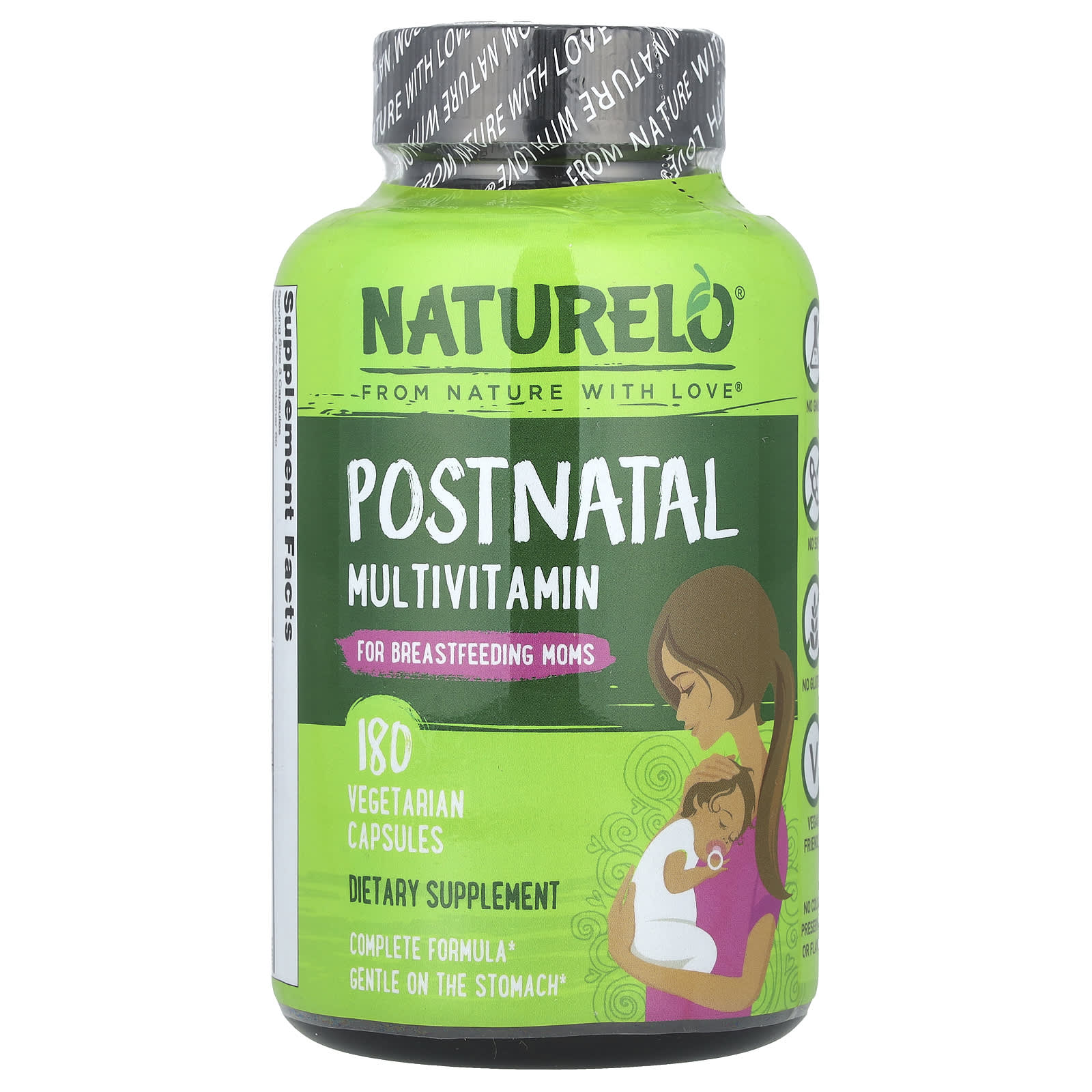 NATURELO, Postnatal Multivitamin for Breastfeeding Moms, 180 Vegetarian Capsules - B07GMX3FJV