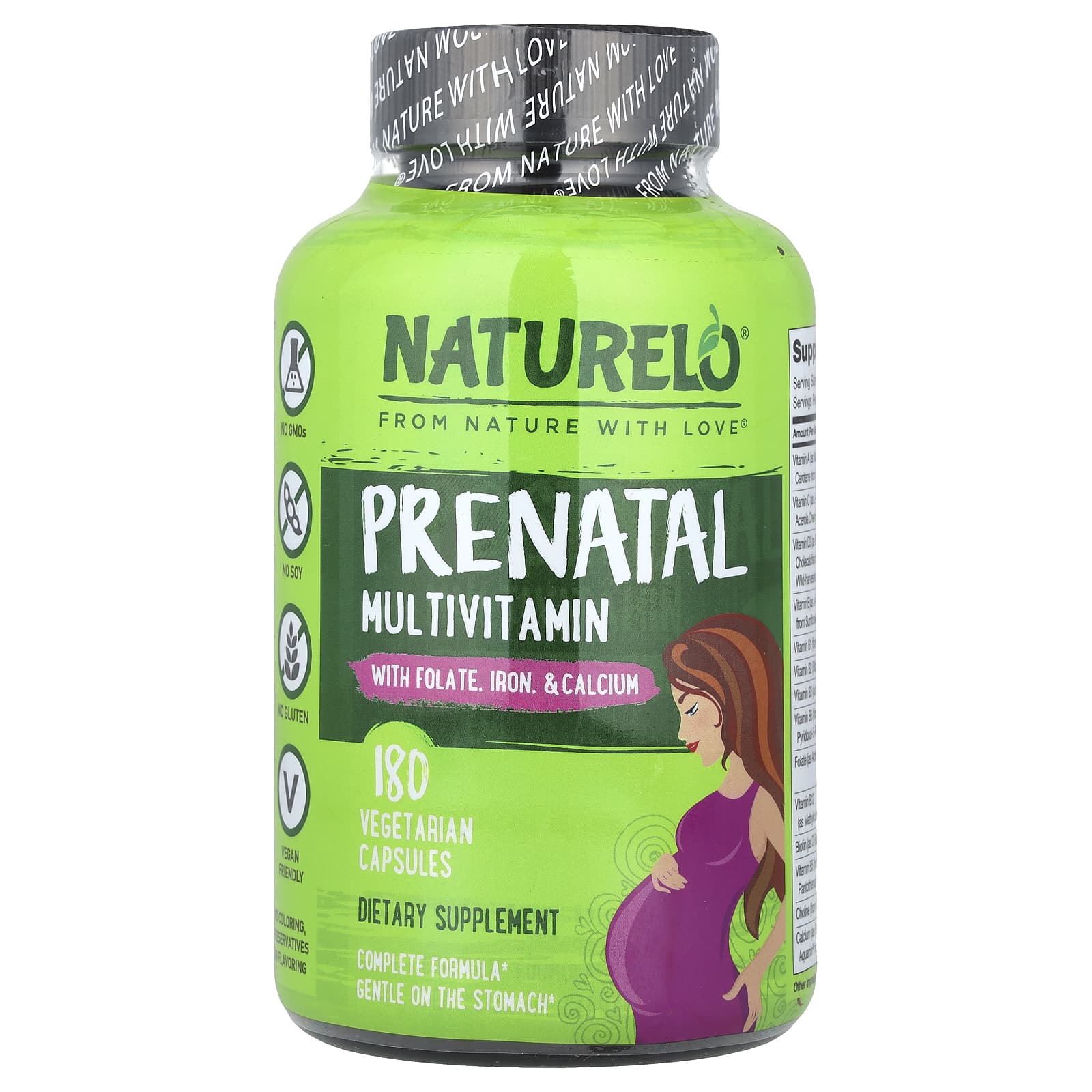 NATURELO, Prenatal Multivitamin, 180 Vegetarian Capsules - B01M3Q83PG