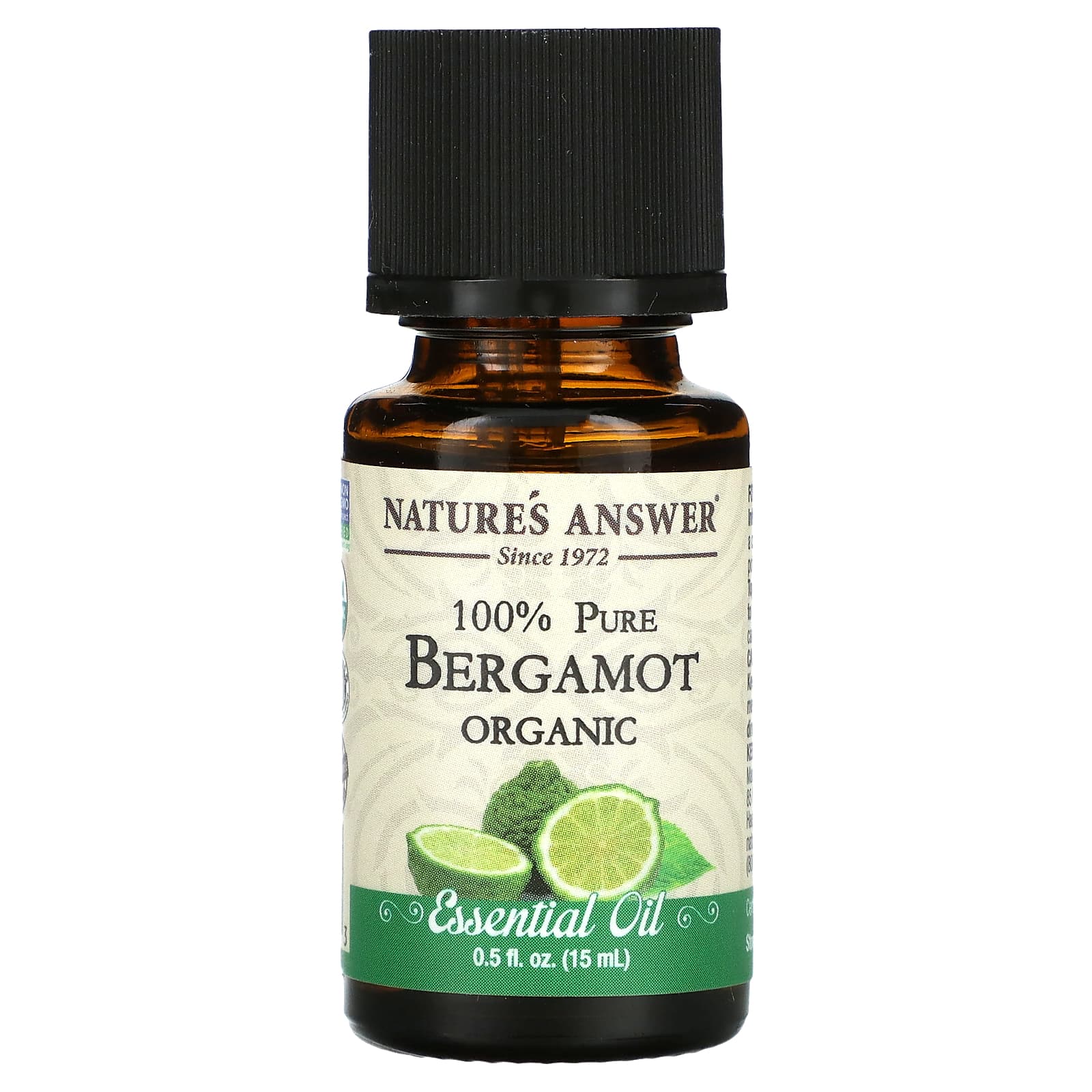 Nature's Answer, 100% Pure Organic Essential Oil, Bergamot, 0.5 fl oz (15 ml) - B01KO59FGA