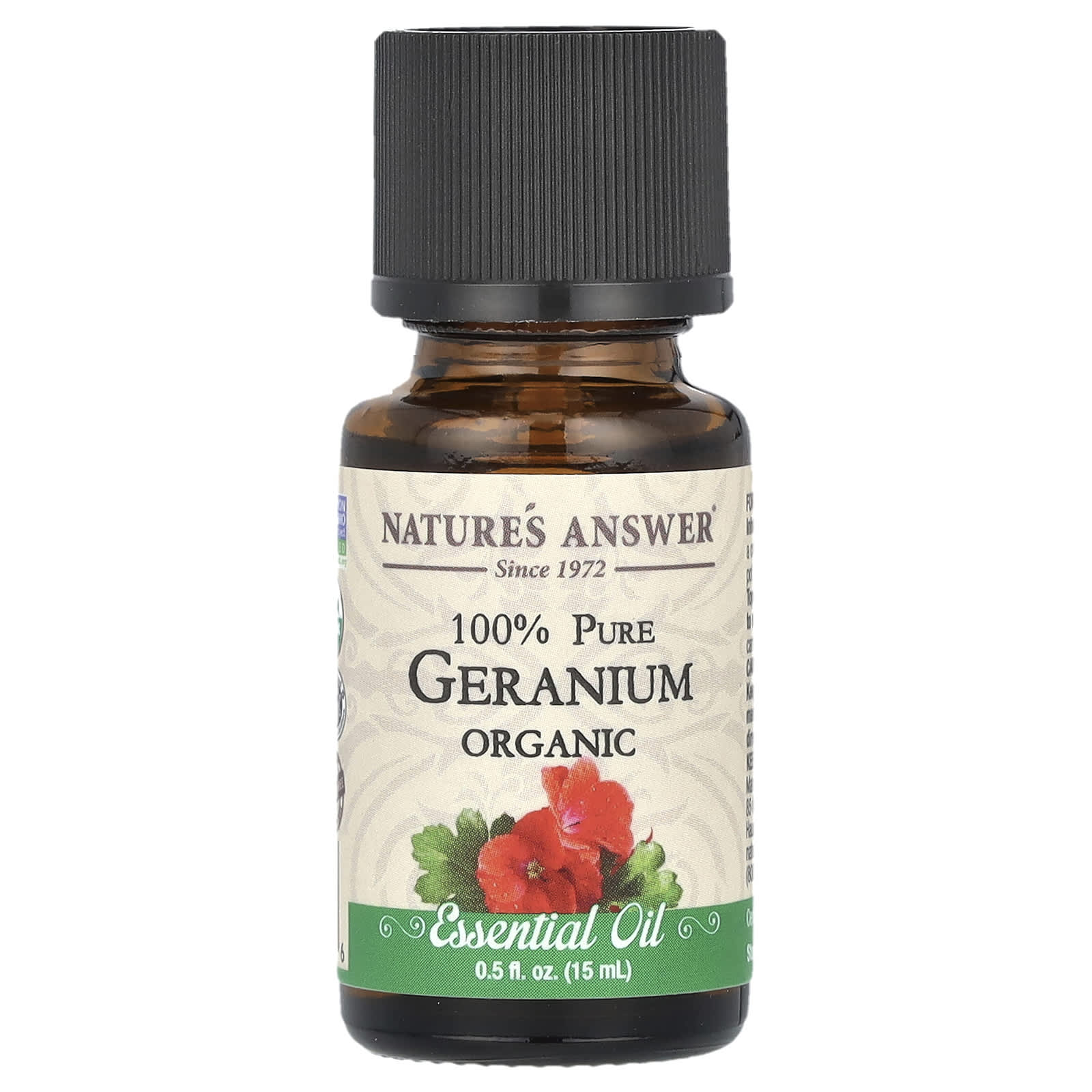 Nature's Answer, 100% Pure Organic Essential Oil, Geranium, 0.5 fl oz (15 ml) - B01KO59FI8