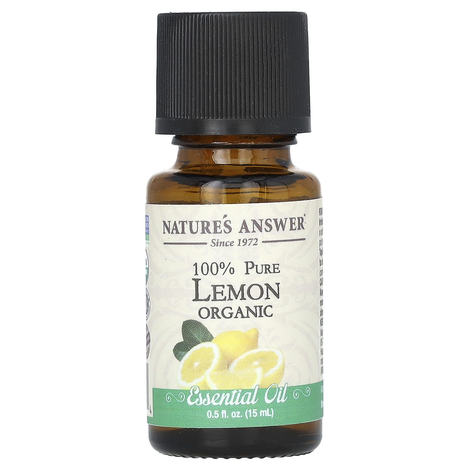 Nature's Answer, 100% Pure Organic Essential Oil, Lemon, 0.5 fl oz (15 ml) - B00R1V6QFY