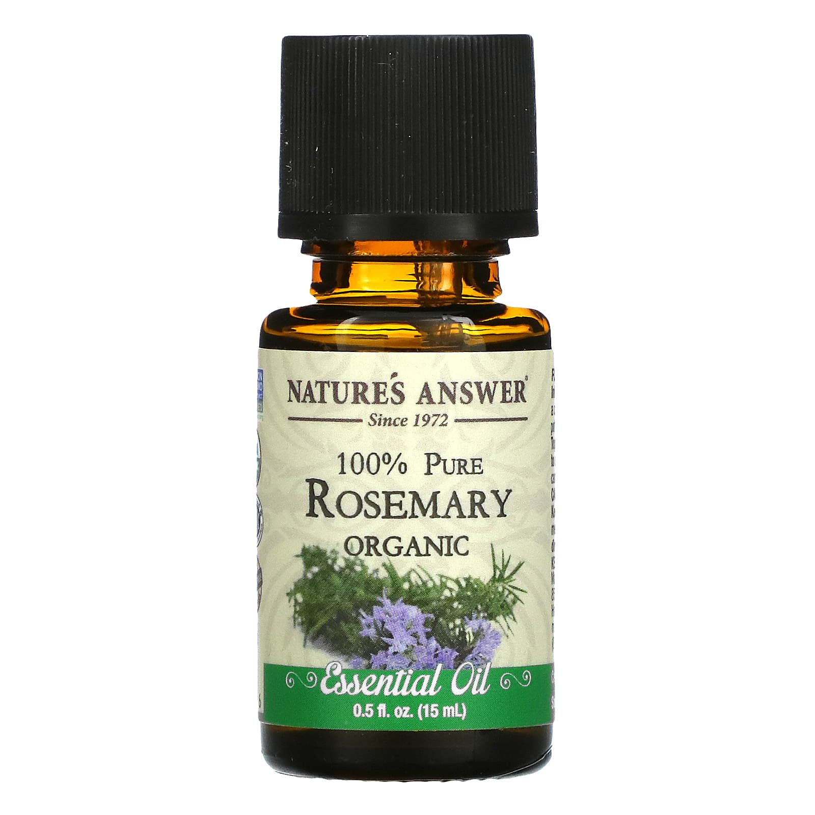Nature's Answer, 100% Pure Organic Essential Oil, Rosemary, 0.5 fl oz (15 ml) - B00R1V6HPI