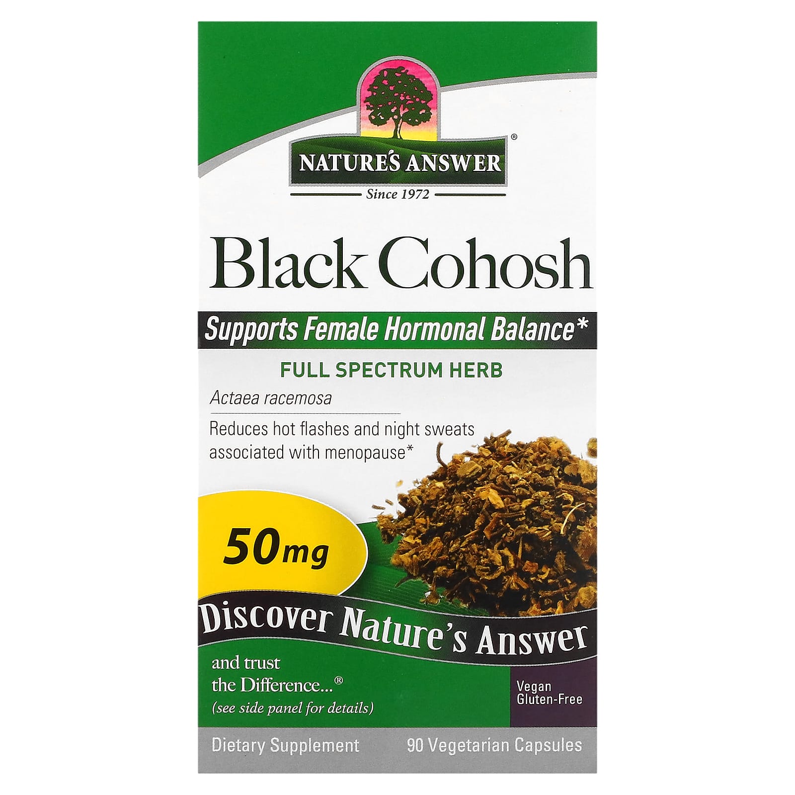 Nature's Answer, Black Cohosh, Full Spectrum Herb, 50 mg, 90 Vegetarian Capsules - B0085FHZ4G