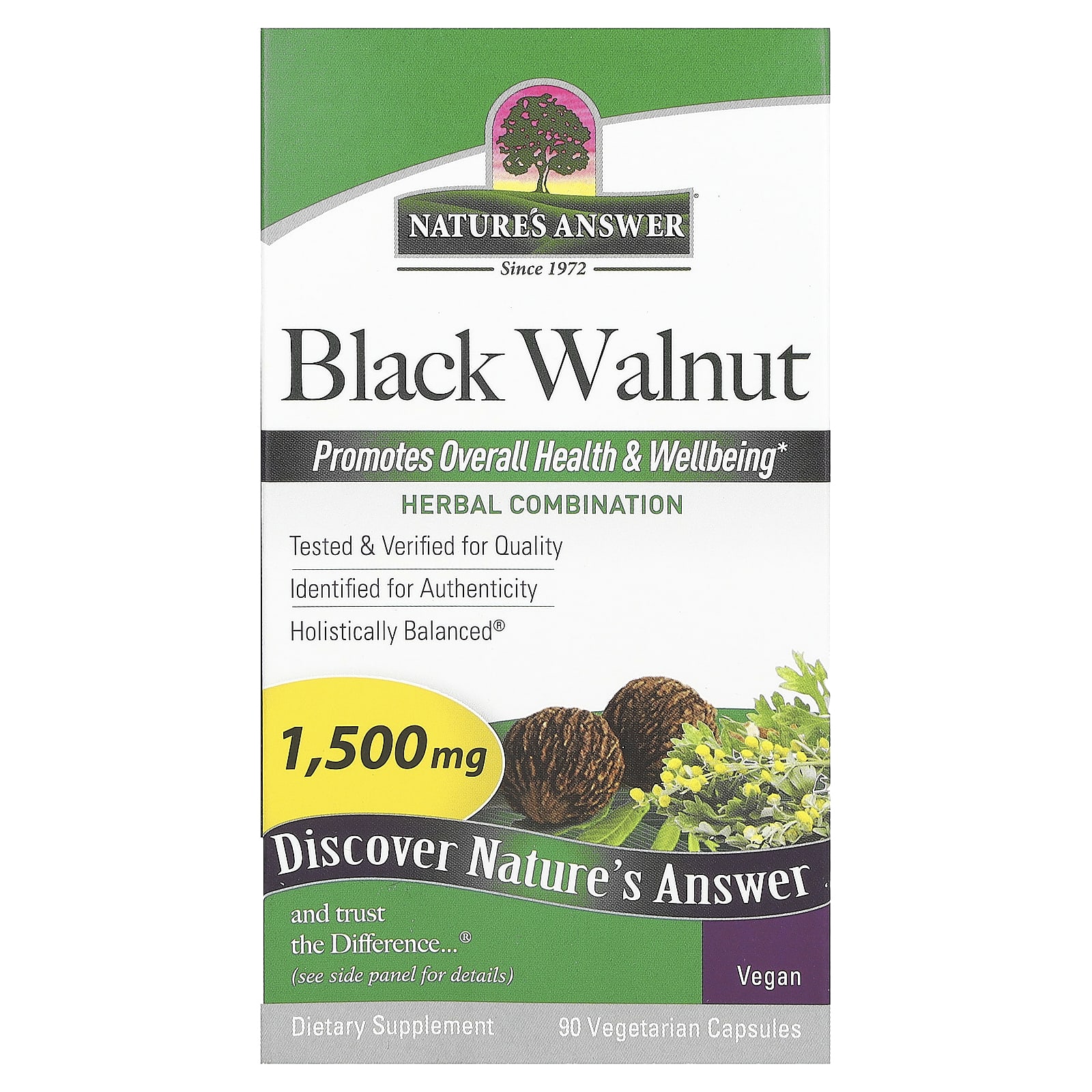 Nature's Answer, Black Walnut, 1,500 mg, 90 Vegetarian Capsules (500 mg per Capsule) - B0011DJE8E
