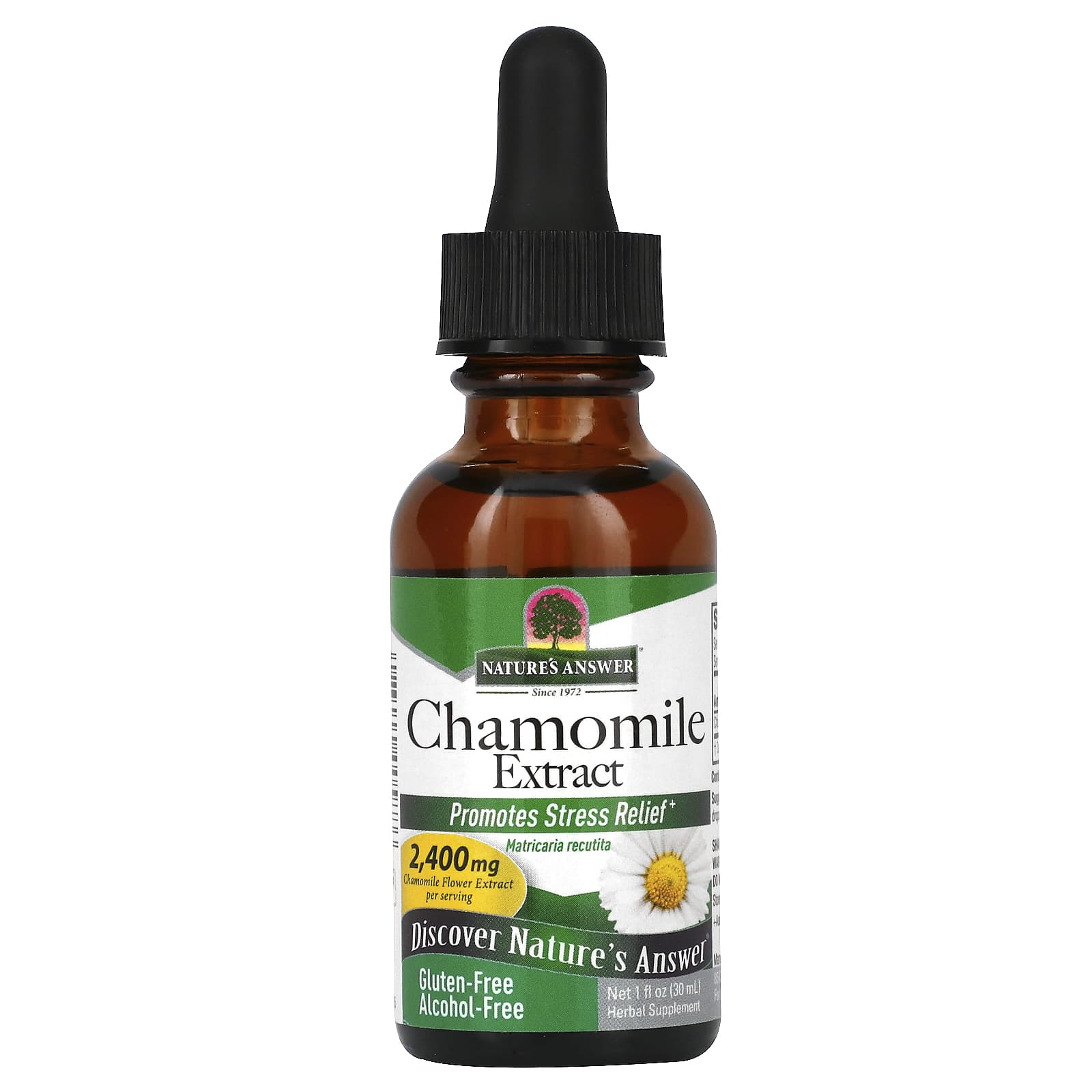 Nature's Answer, Chamomile Extract, Alcohol Free, 2,400 mg, 1 fl oz (30 ml) (1,200 mg per ml) - B005P0FP3W