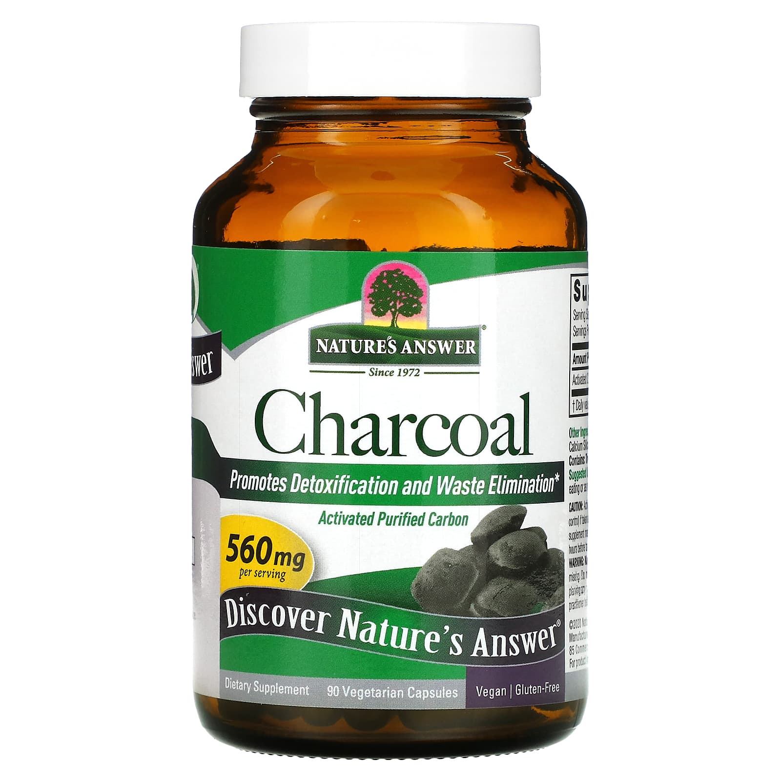 Nature's Answer, Charcoal, 560 mg, 90 Capsules (280 mg per Capsule) - B000PCRTCU