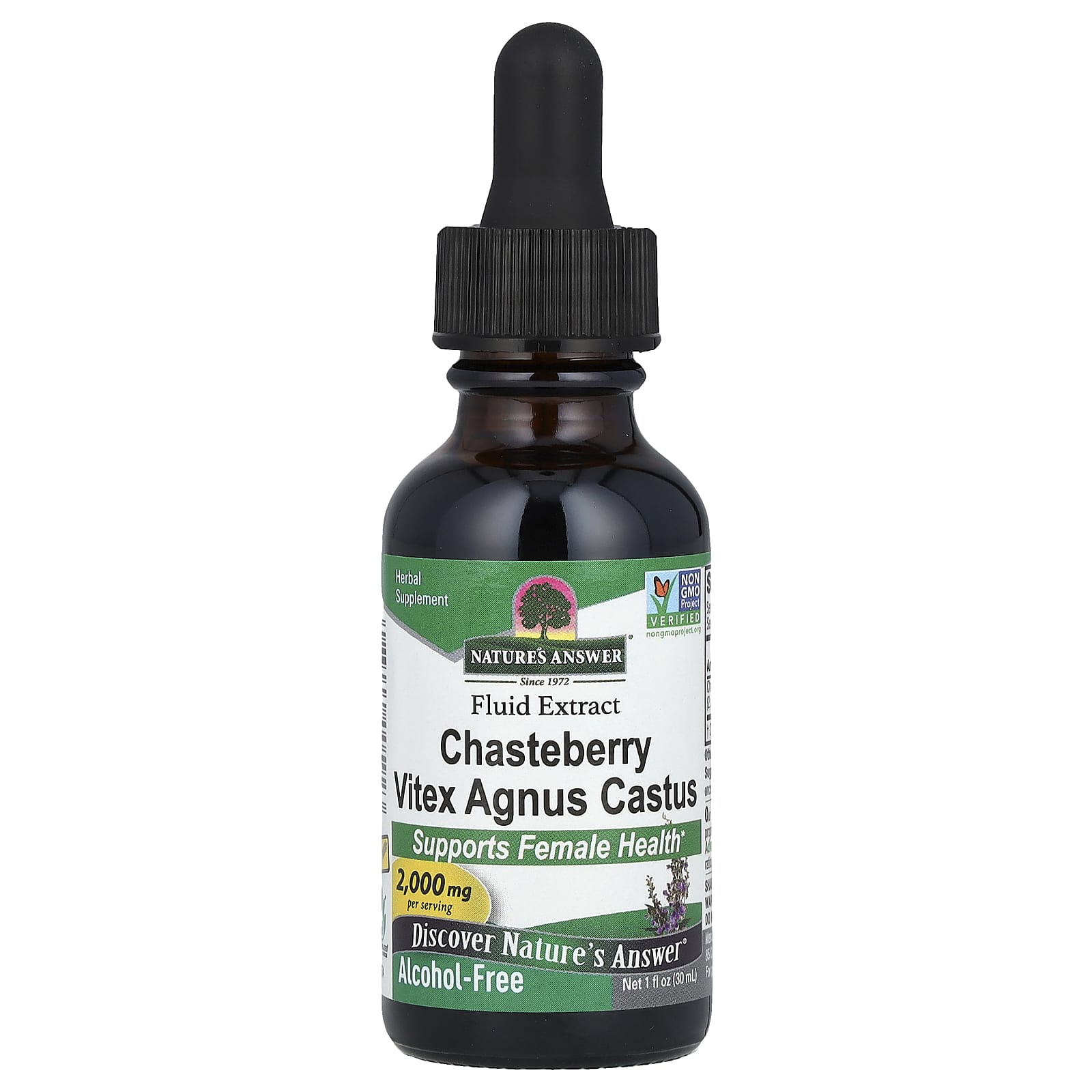 Nature's Answer, Chasteberry Vitex Agnus Castus, Fluid Extract, Alcohol-Free, 2,000 mg, 1 fl oz (30 ml) - B005QCWCSA