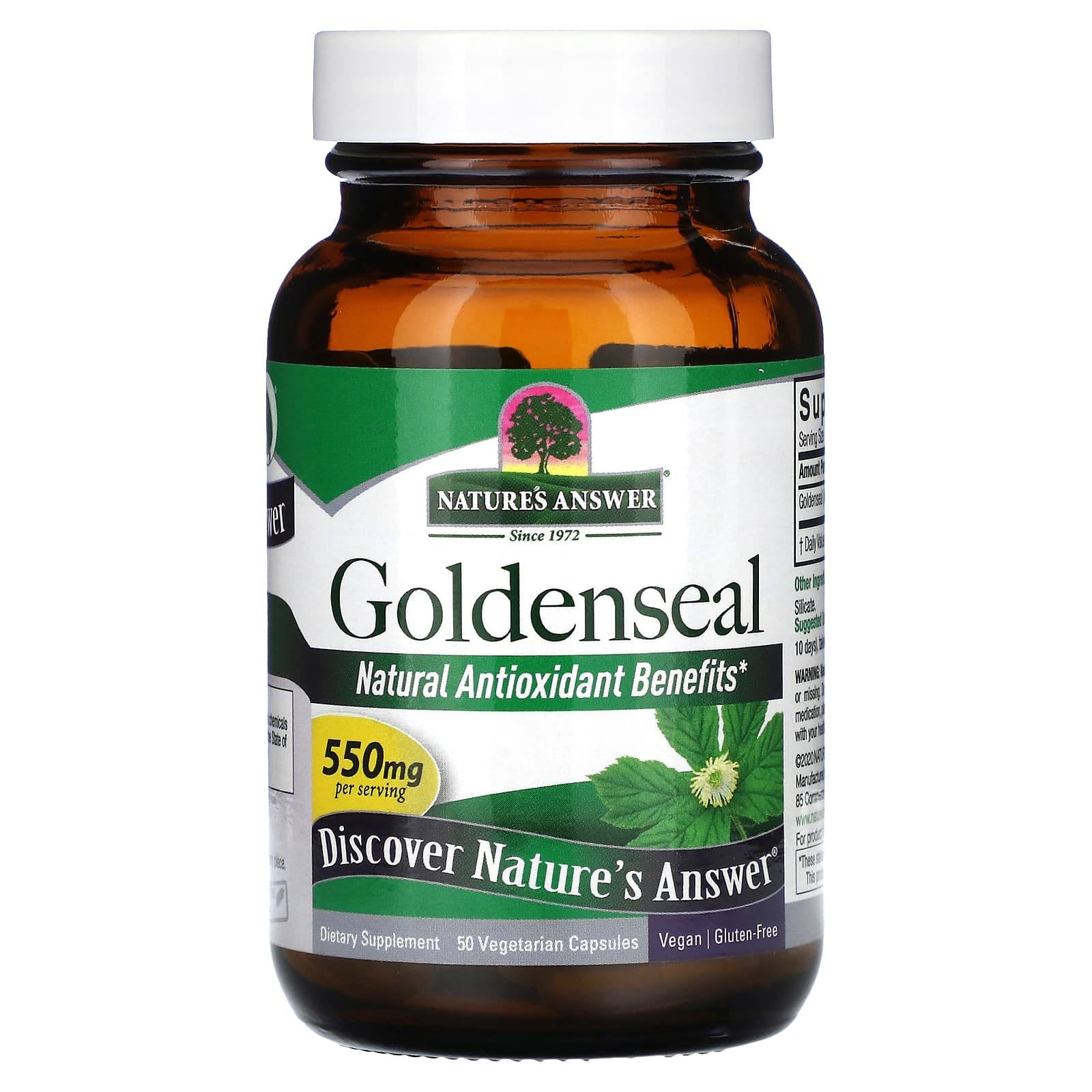 Nature's Answer, Goldenseal Root, 550 mg, 50 Vegetarian Capsules - B000PG4MKS