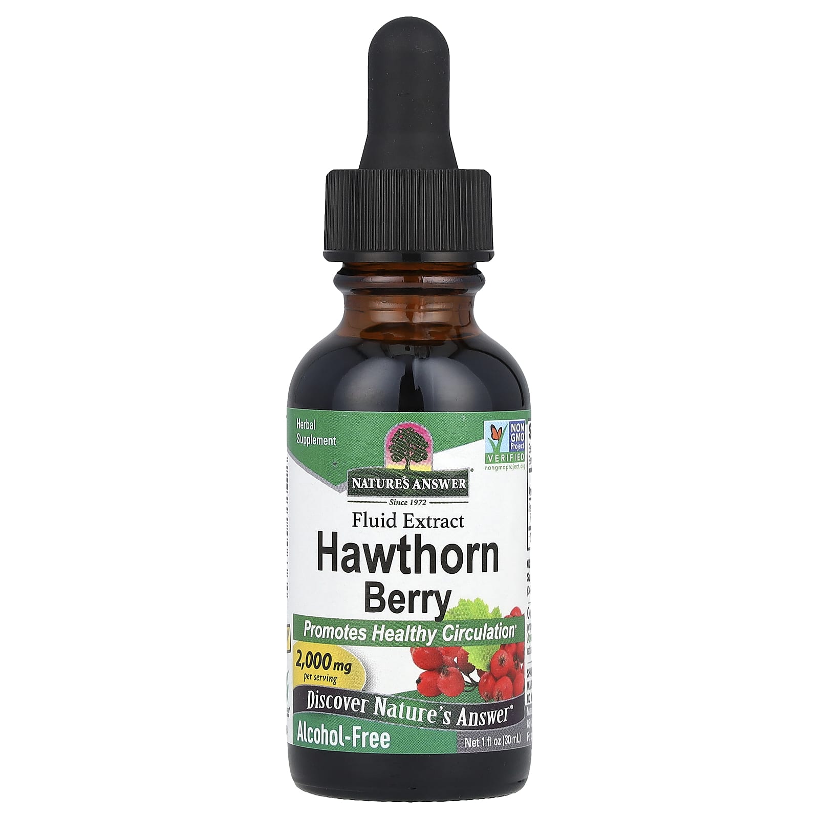 Nature's Answer, Hawthorn Berry, Fluid Extract, Alcohol-Free, 2,000 mg, 1 fl oz (30 mL)