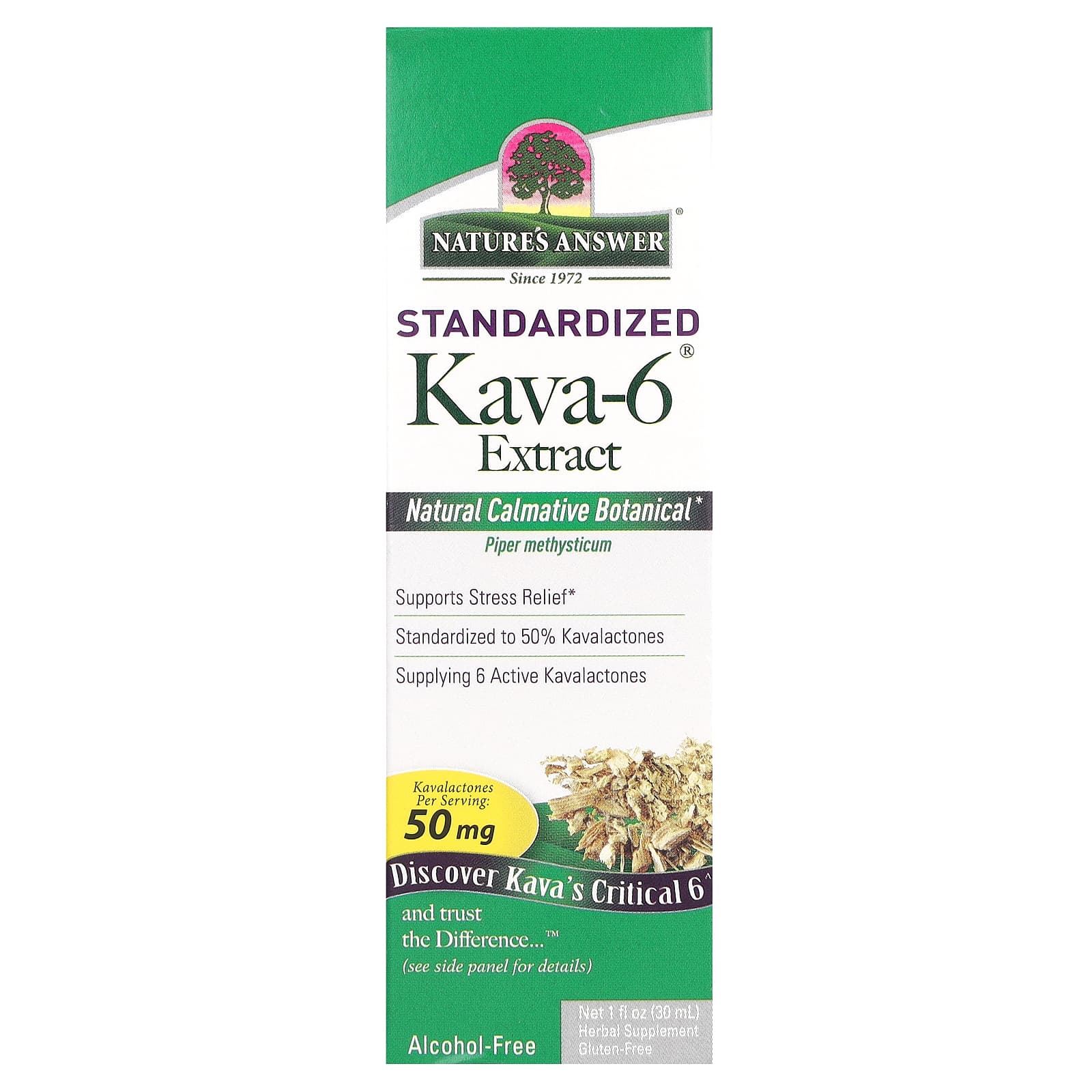 Nature's Answer, Kava-6 Extract, Standardized, Alcohol-Free, 1 fl oz (30 ml) - B0009DTVKS