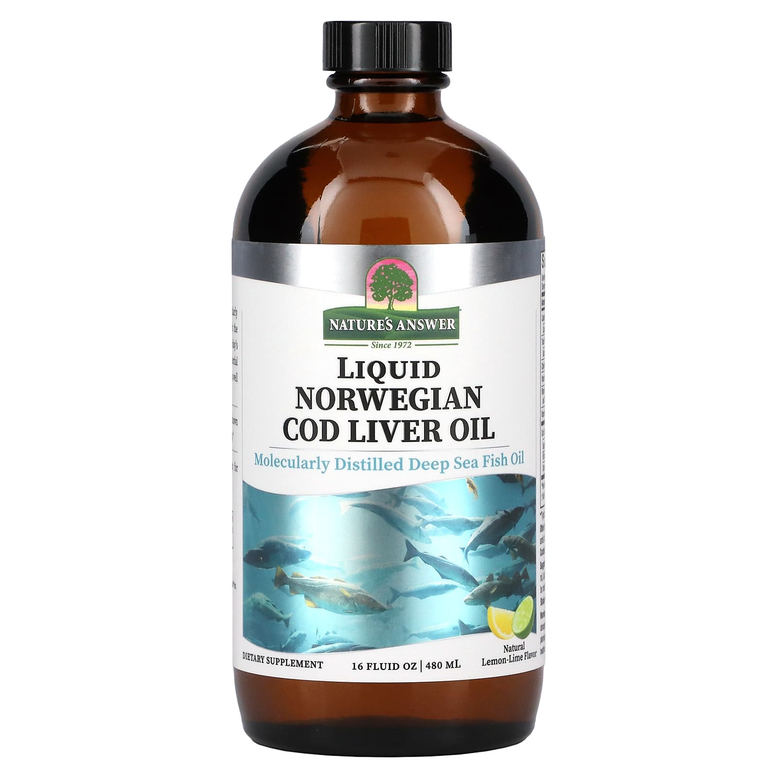 Nature's Answer, Liquid Norwegian Cod Liver Oil, Lemon-Lime, 16 fl oz (480 ml) - B0013NV9EE
