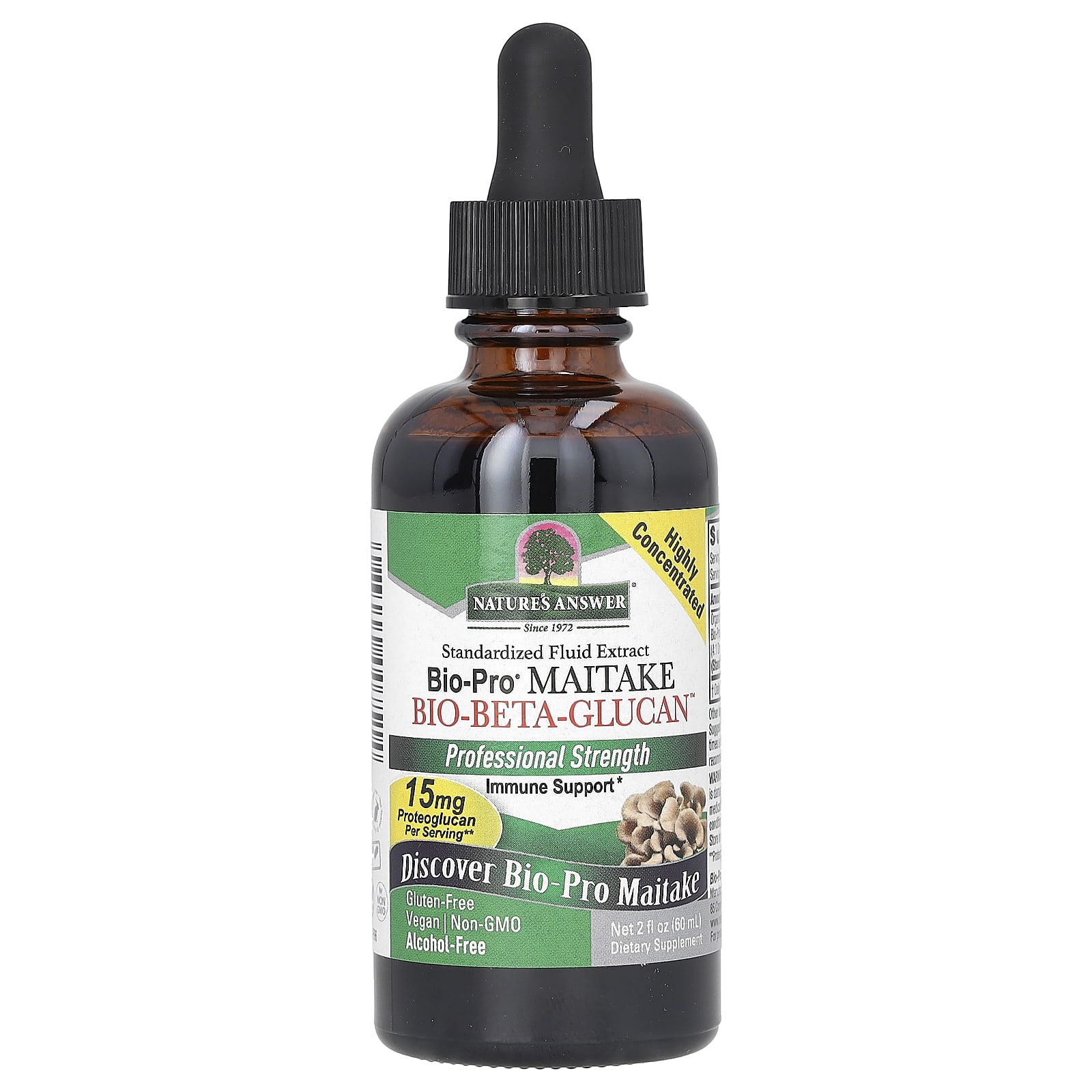 Nature's Answer, Maitake Bio-Beta-Glucan, Alcohol-Free, 30 mg, 2 fl oz (60 ml)