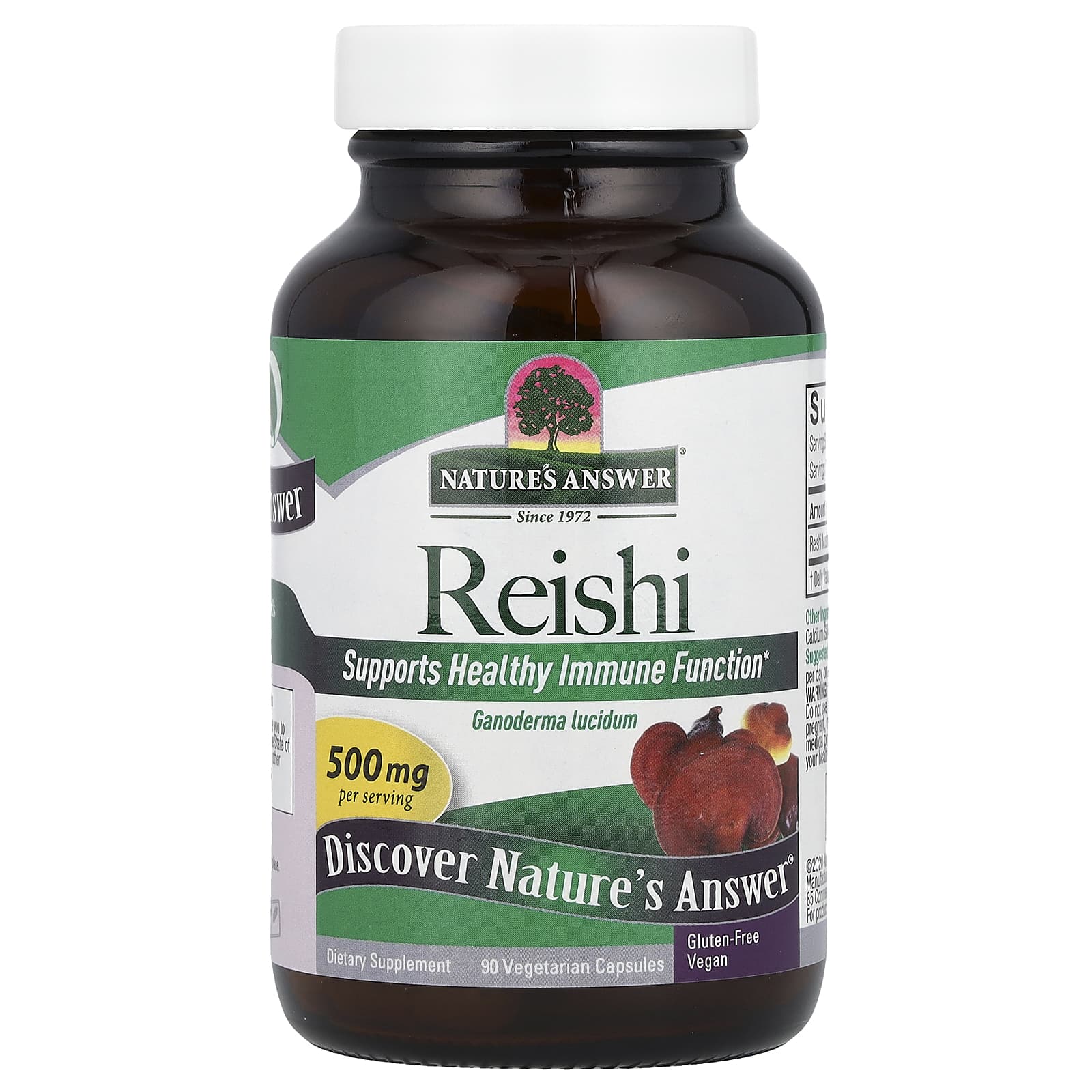 Nature's Answer, Reishi, 500 mg, 90 Vegetarian Capsules - B0014AU9HO
