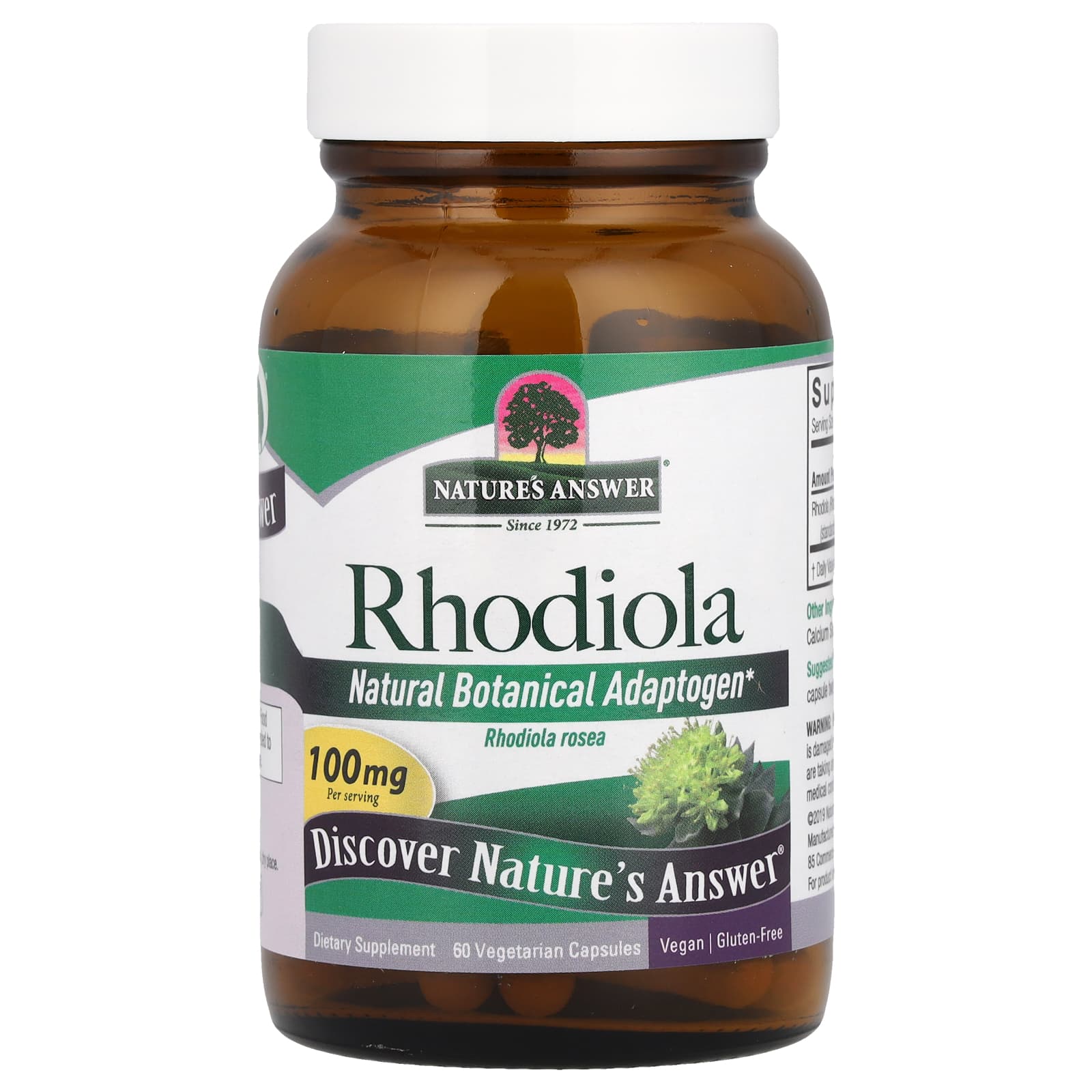 Nature's Answer, Rhodiola, 100 mg, 60 Vegetarian Capsules - B0011DL6OY
