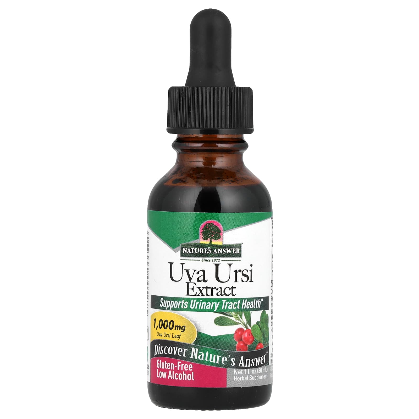 Nature's Answer, Uva Ursi Extract, Low Alcohol, 1,000 mg, 1 fl oz (30 ml) - B00014H56C