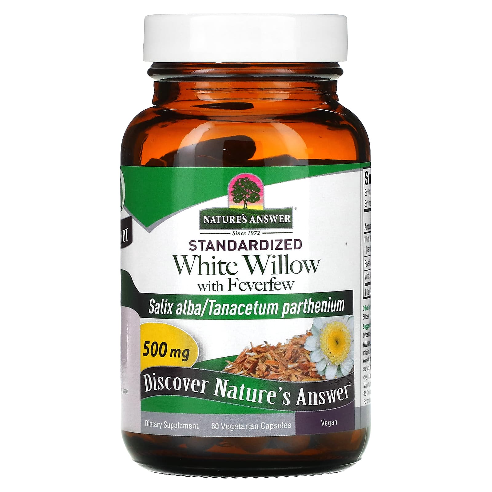 Nature's Answer, White Willow, 500 mg, 60 Vegetarian Capsules