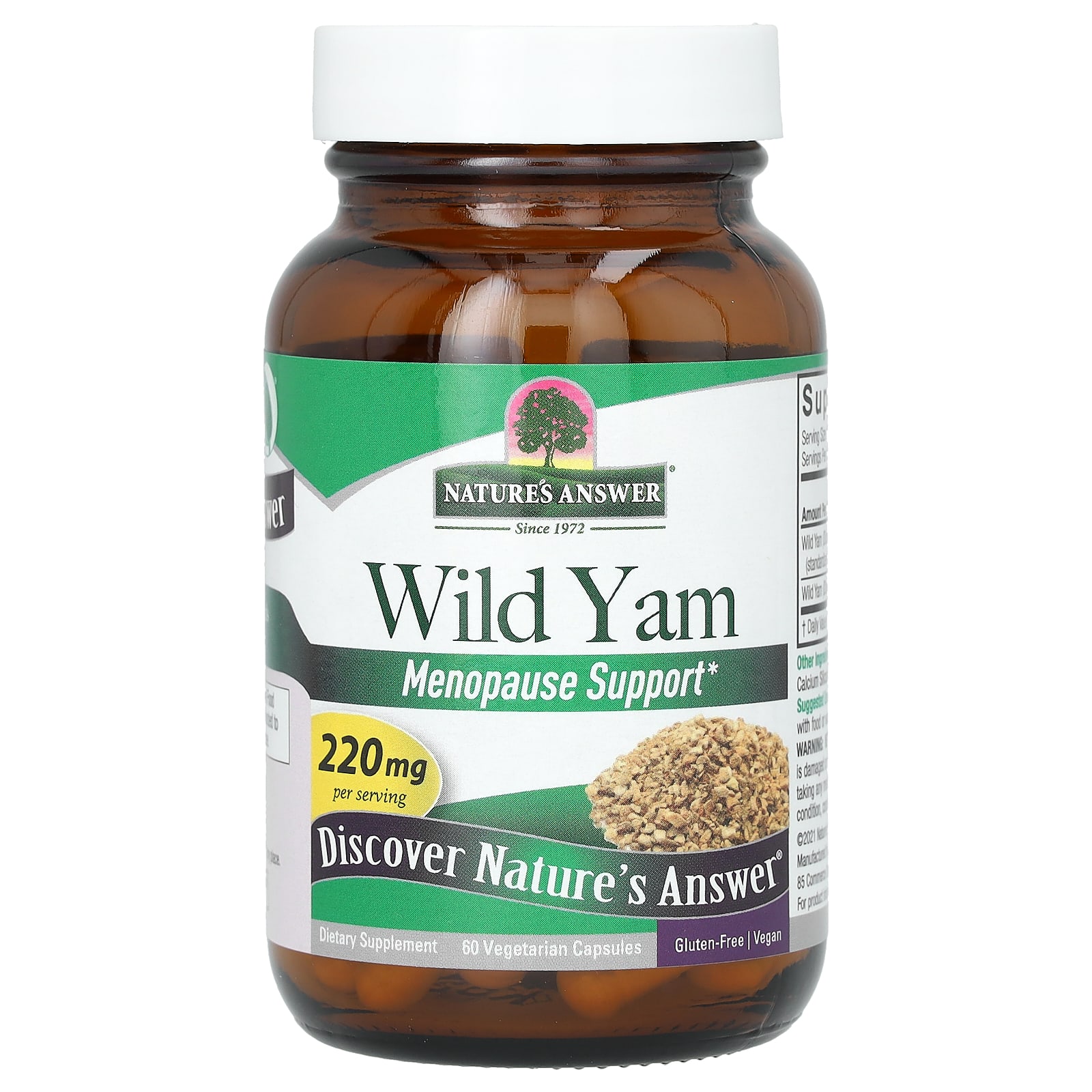 Nature's Answer, Wild Yam, 220 mg , 60 Vegetarian Capsules - B0015CE1IY
