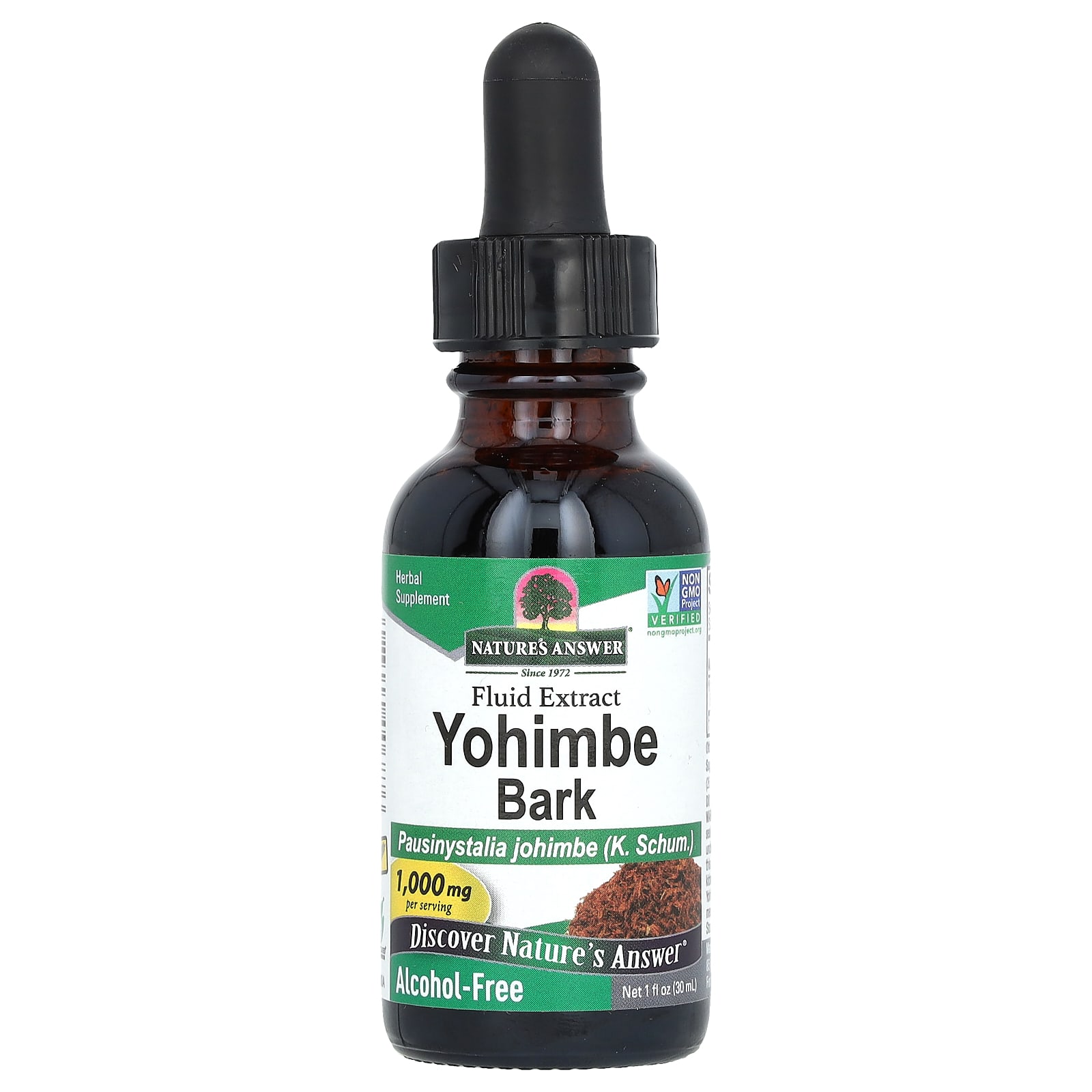 Nature's Answer, Yohimbe Bark, Alcohol-Free, 1,000 mg, 1 fl oz (30 ml) - 