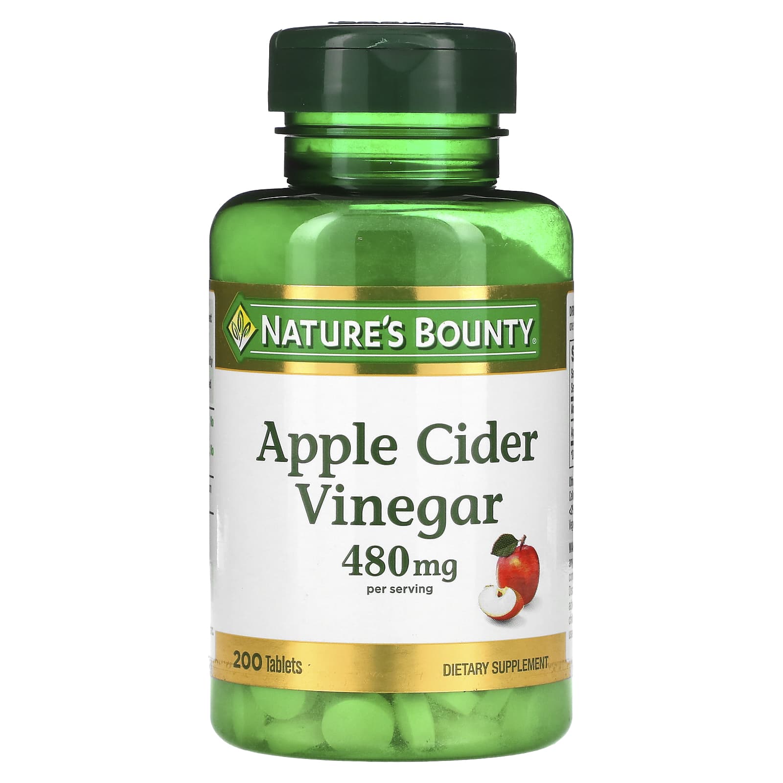 Nature's Bounty, Apple Cider Vinegar, 480 mg, 200 Tablets (240 mg per Tablet) - B07BHTTZKH