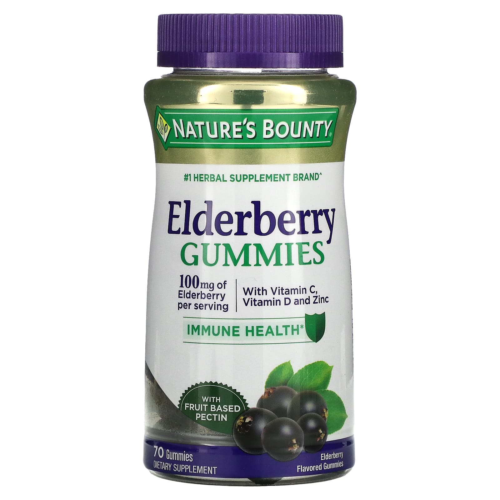 Nature's Bounty, Elderberry Gummies, 100 mg, 70 Gummies (50 mg per Gummy) - B07PXTBCB4