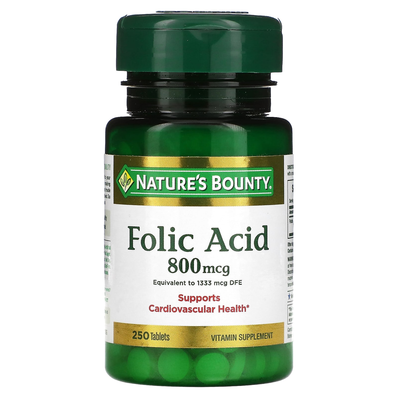 Nature's Bounty, Folic Acid, 800 mcg, 250 Tablets - B0061GIRRK