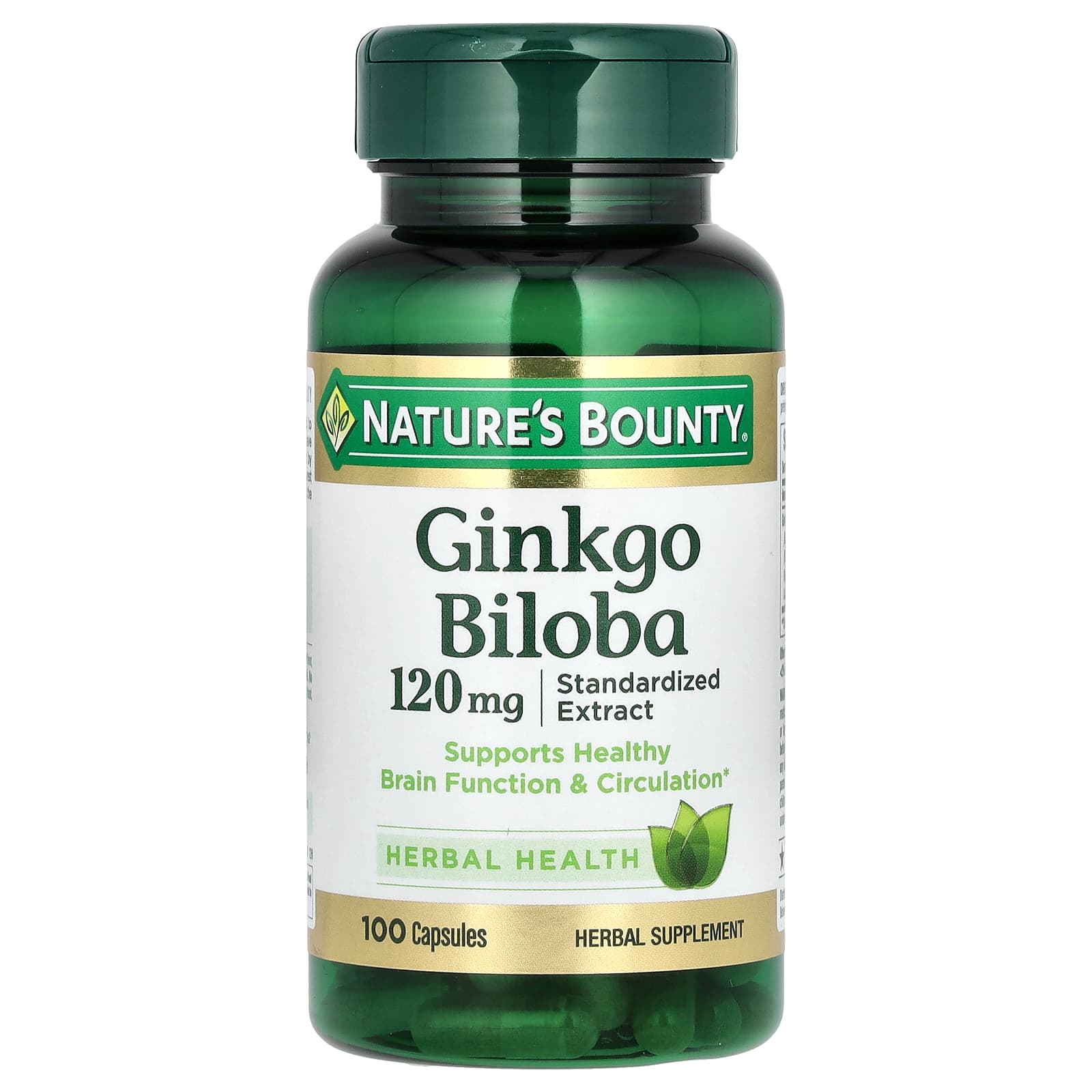 Nature's Bounty, Ginkgo Biloba, 120 mg, 100 Capsules - B002Y27JYM