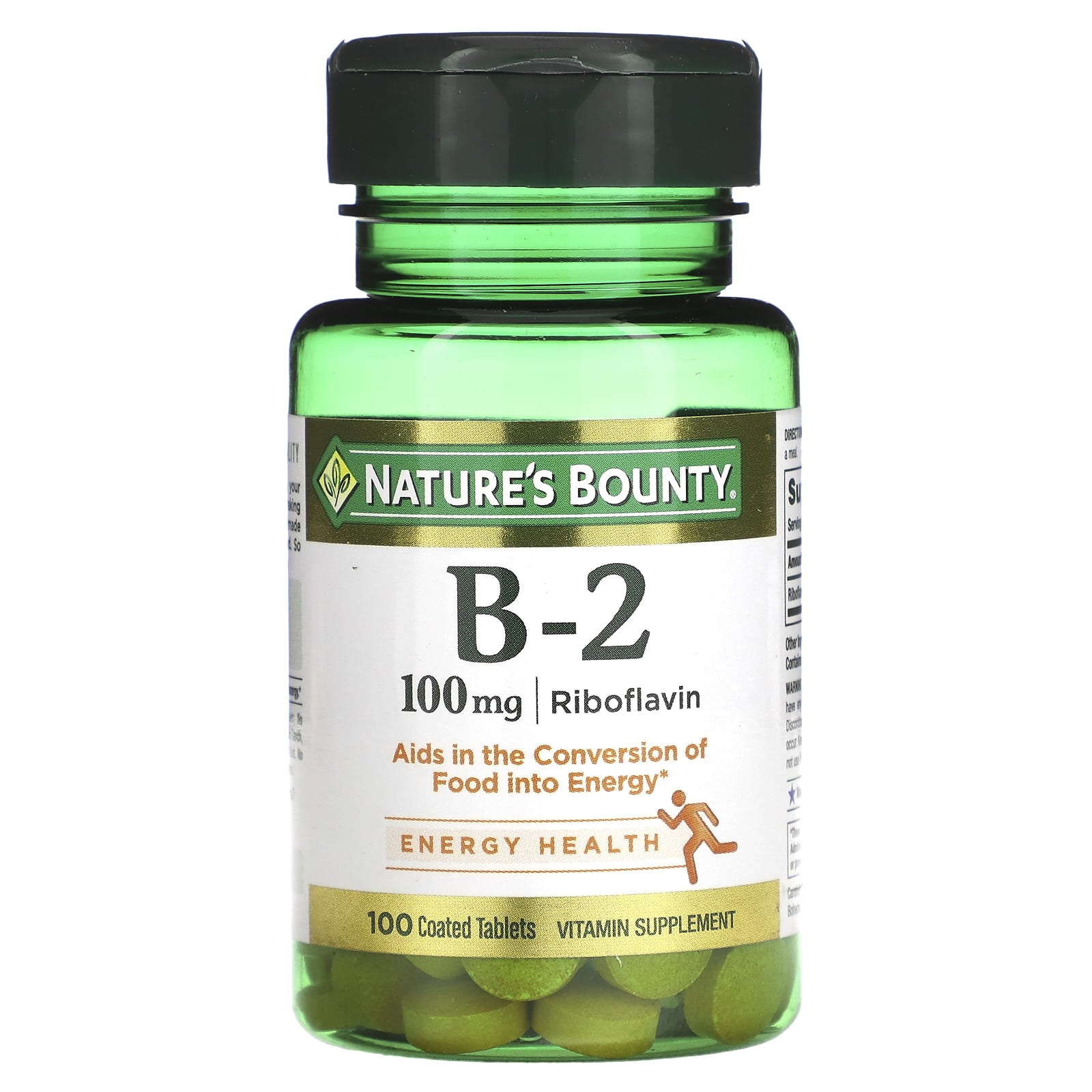 Nature's Bounty, Vitamin B-2, 100 mg, 100 Coated Tablets - B00IFZPGLU