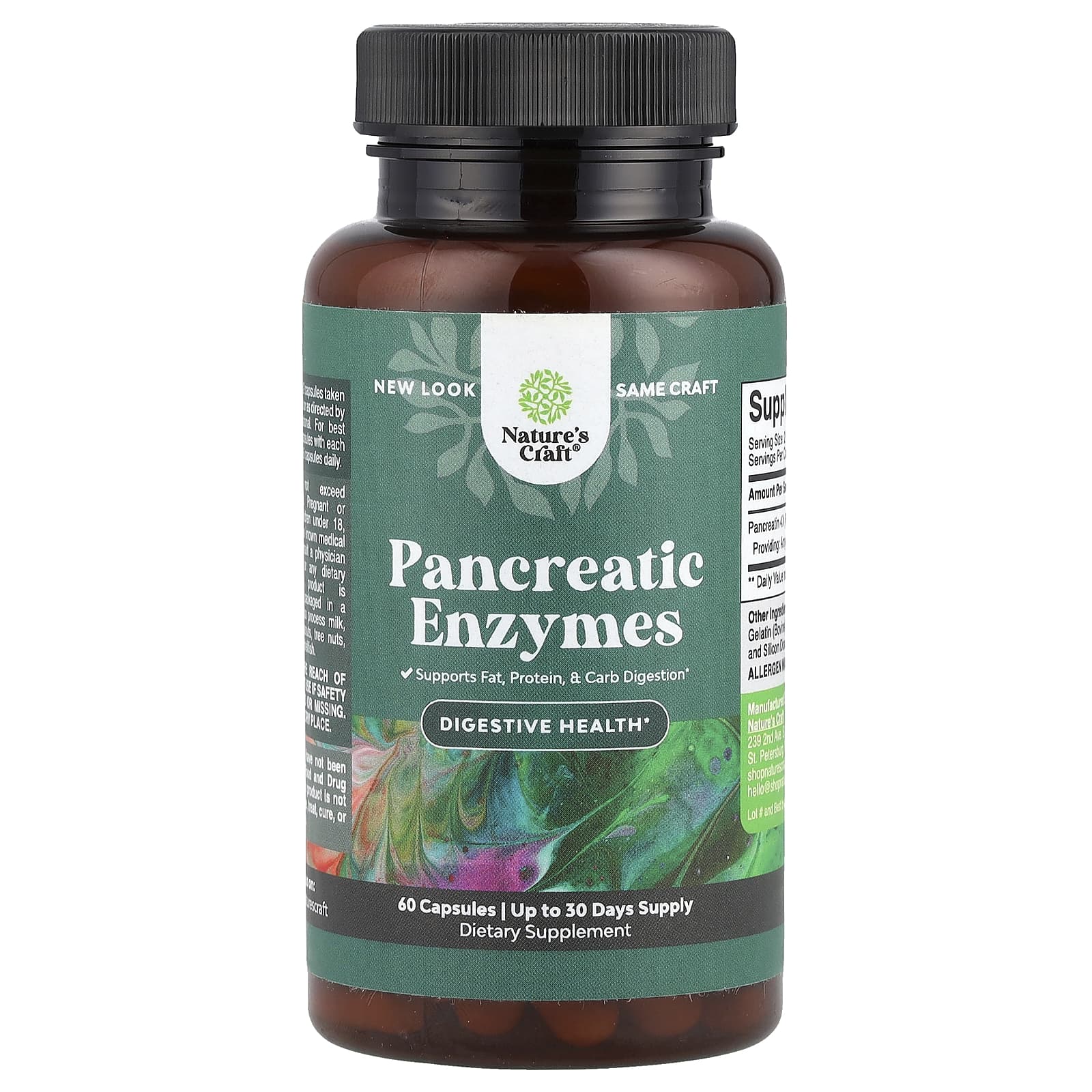 Nature's Craft, Pancreatic Enzymes, 60 Capsules - 