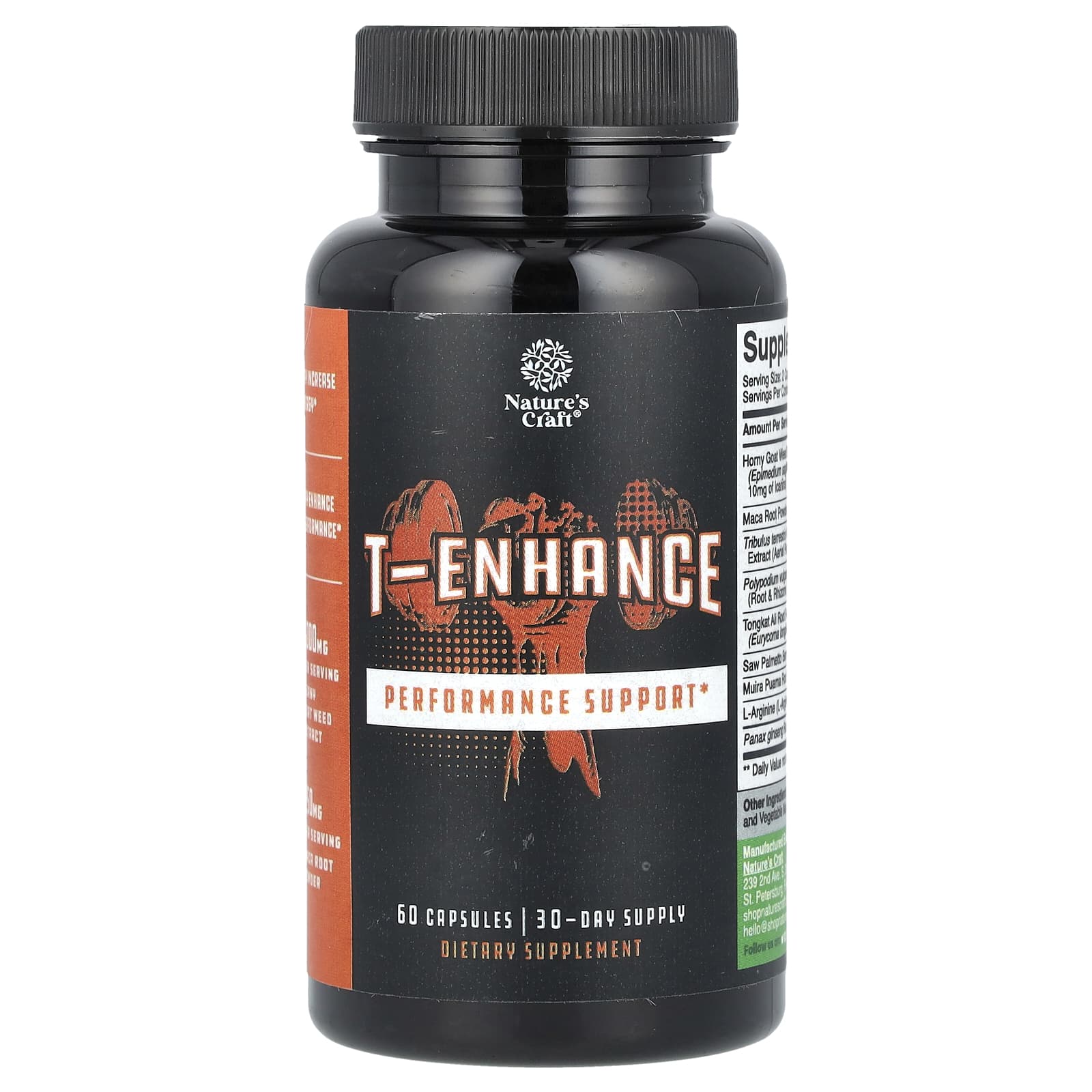 Nature's Craft, T-Enhance, 60 Capsules - B084JR5729
