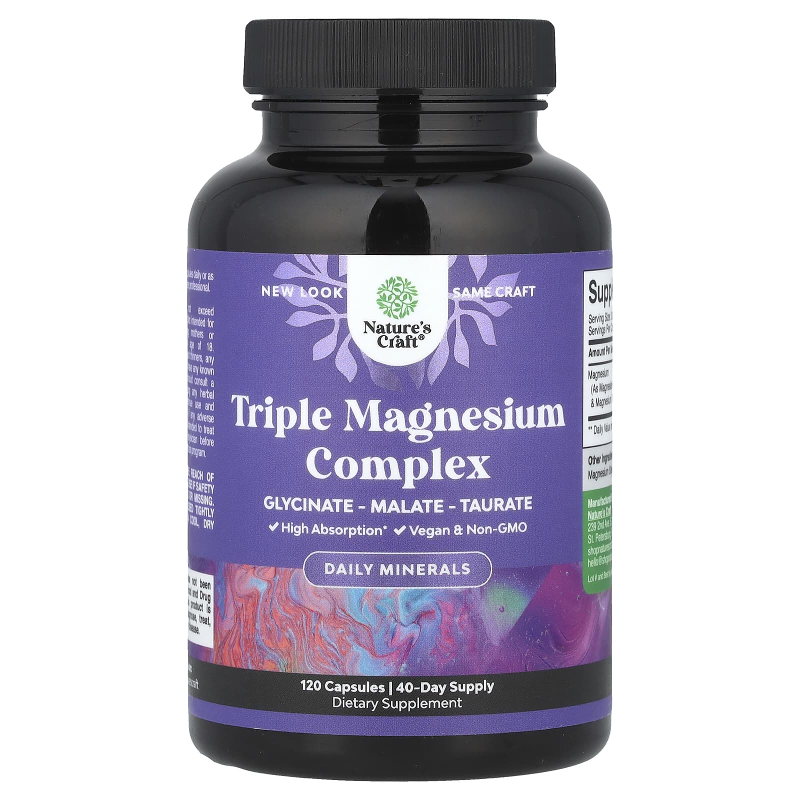 Nature's Craft, Triple Magnesium Complex, 120 Capsules - B0C3HYFX9Q