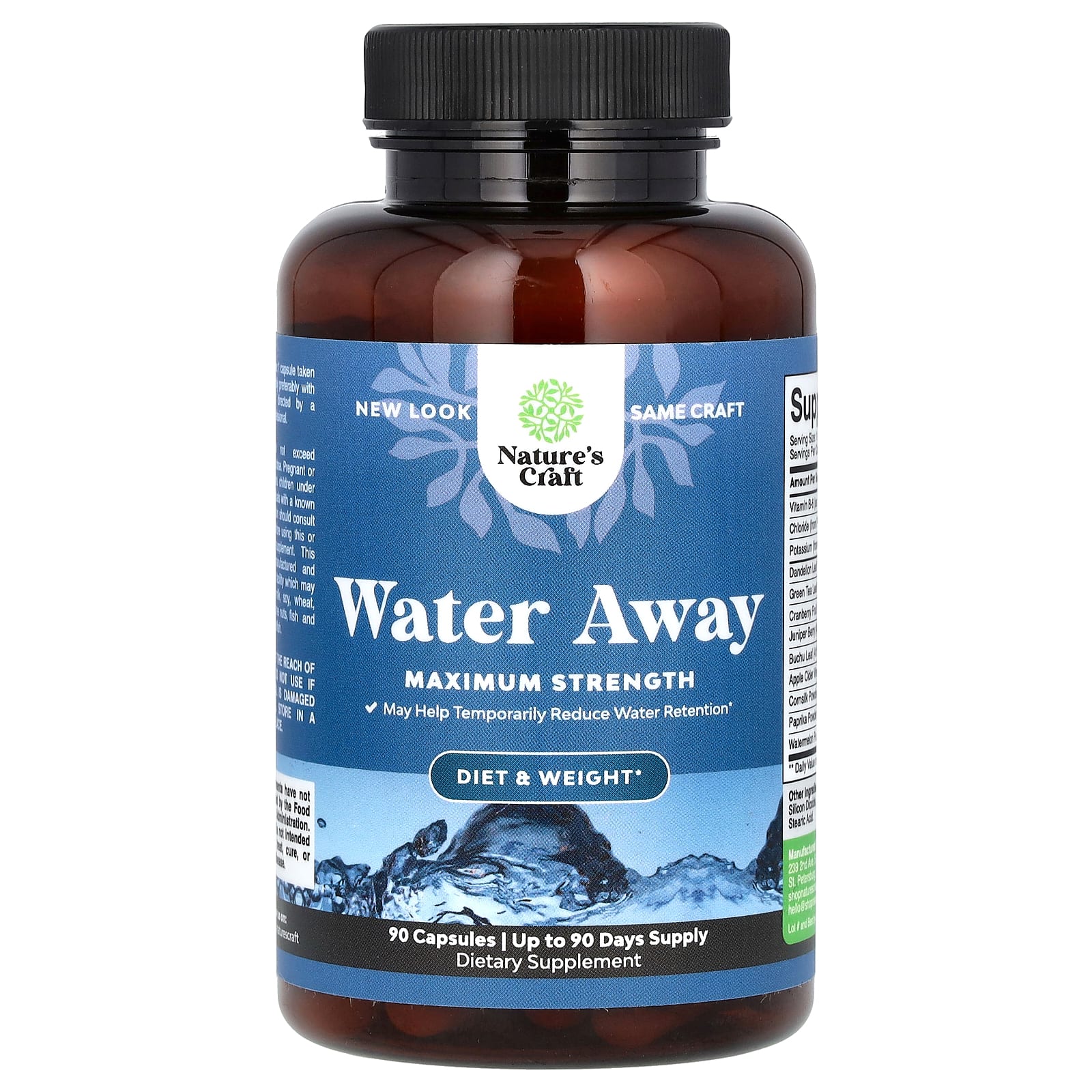 Nature's Craft, Water Away, Maximum Strength , 90 Capsules - B07JZBRY5Y